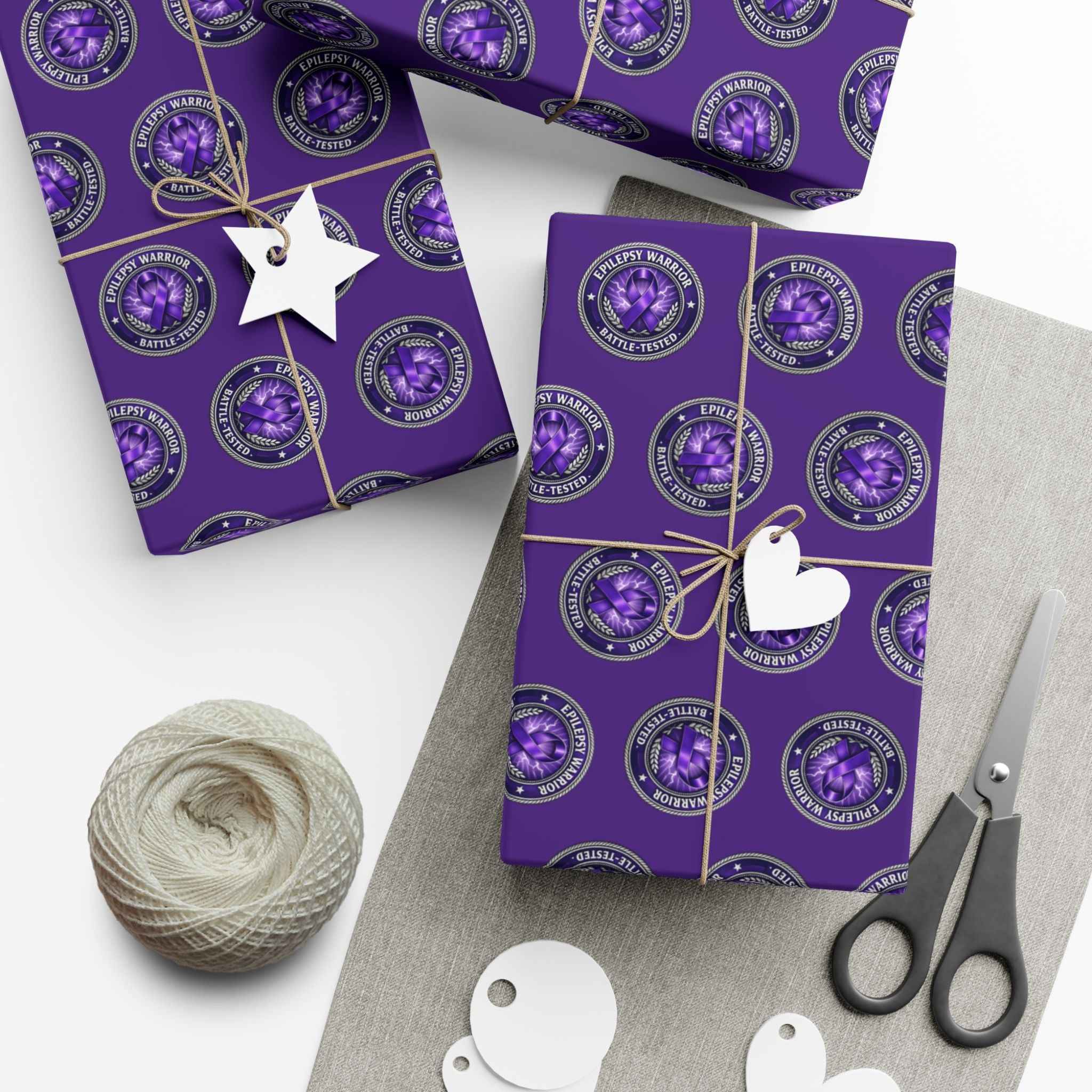 Epilepsy Warrior Gift Wrap | Purple Awareness All-Occasion Wrapping Paper