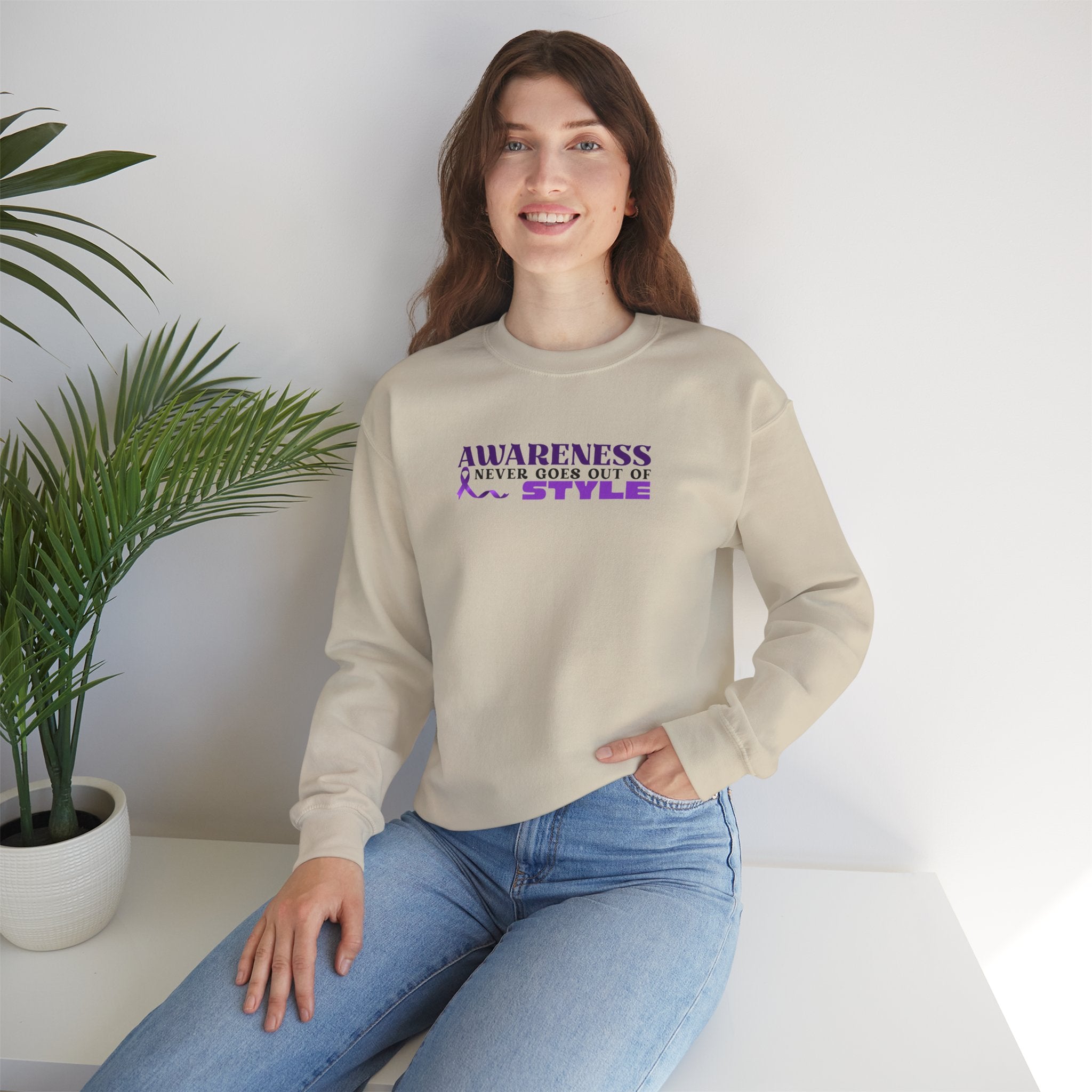 “Awareness Never Goes Out of Style” Embroidered Sweatshirt