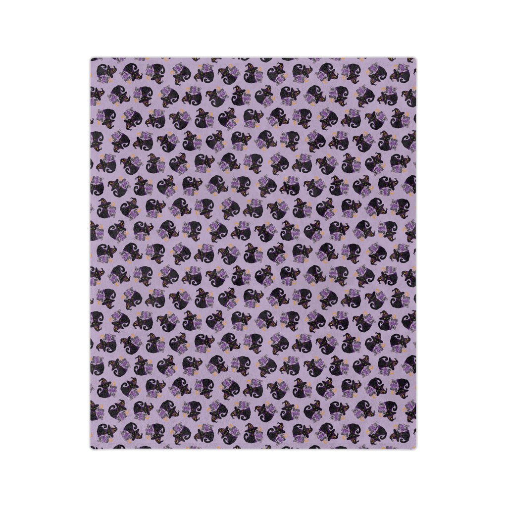 Resting Witch Face Black Cat Velveteen Blanket