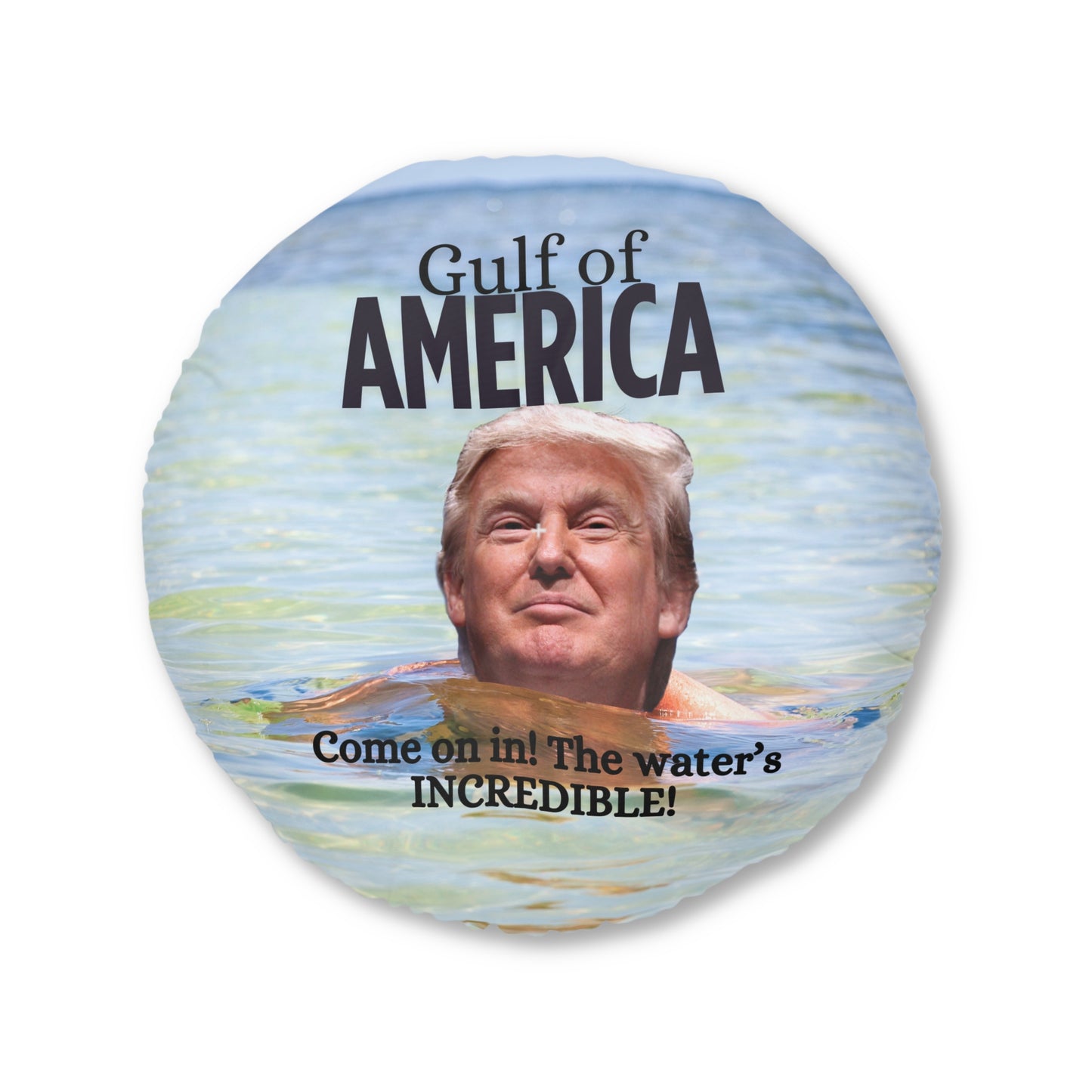 Gulf of America Tufted Floor Pillow - Fun Trump Design for Home Decor