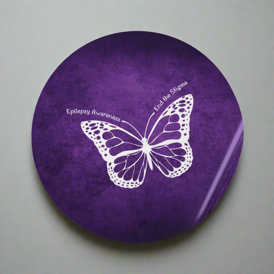 Butterfly Epilepsy Awareness Round Sticker Rolls