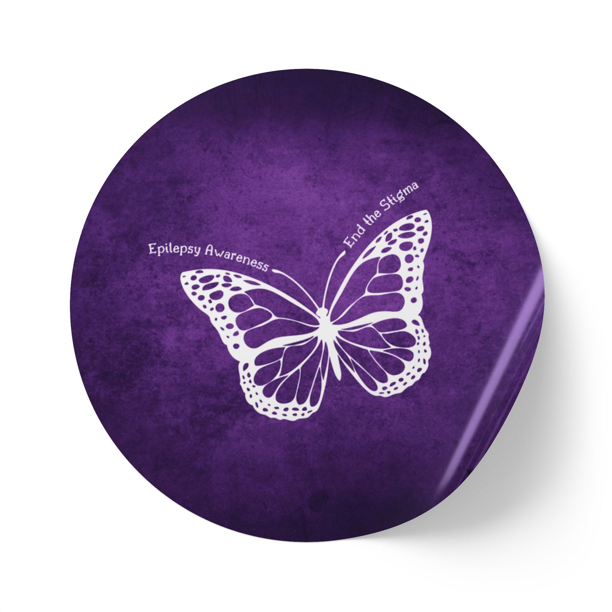 Butterfly Epilepsy Awareness Round Sticker Rolls