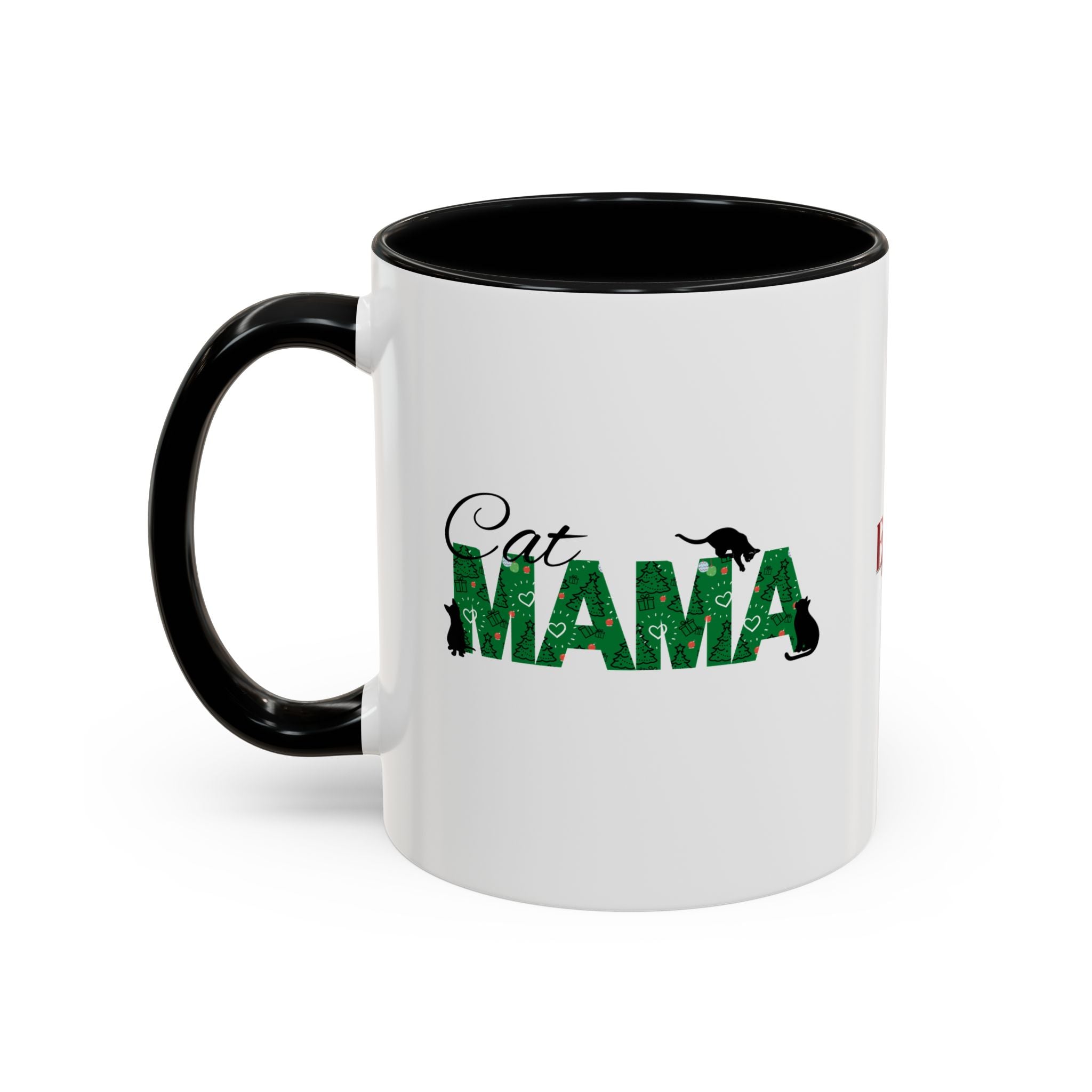 Photo depicting the ​Christmas Cat Mama Accent Coffee Mug (11, 15oz) from EpiAl's Shop.