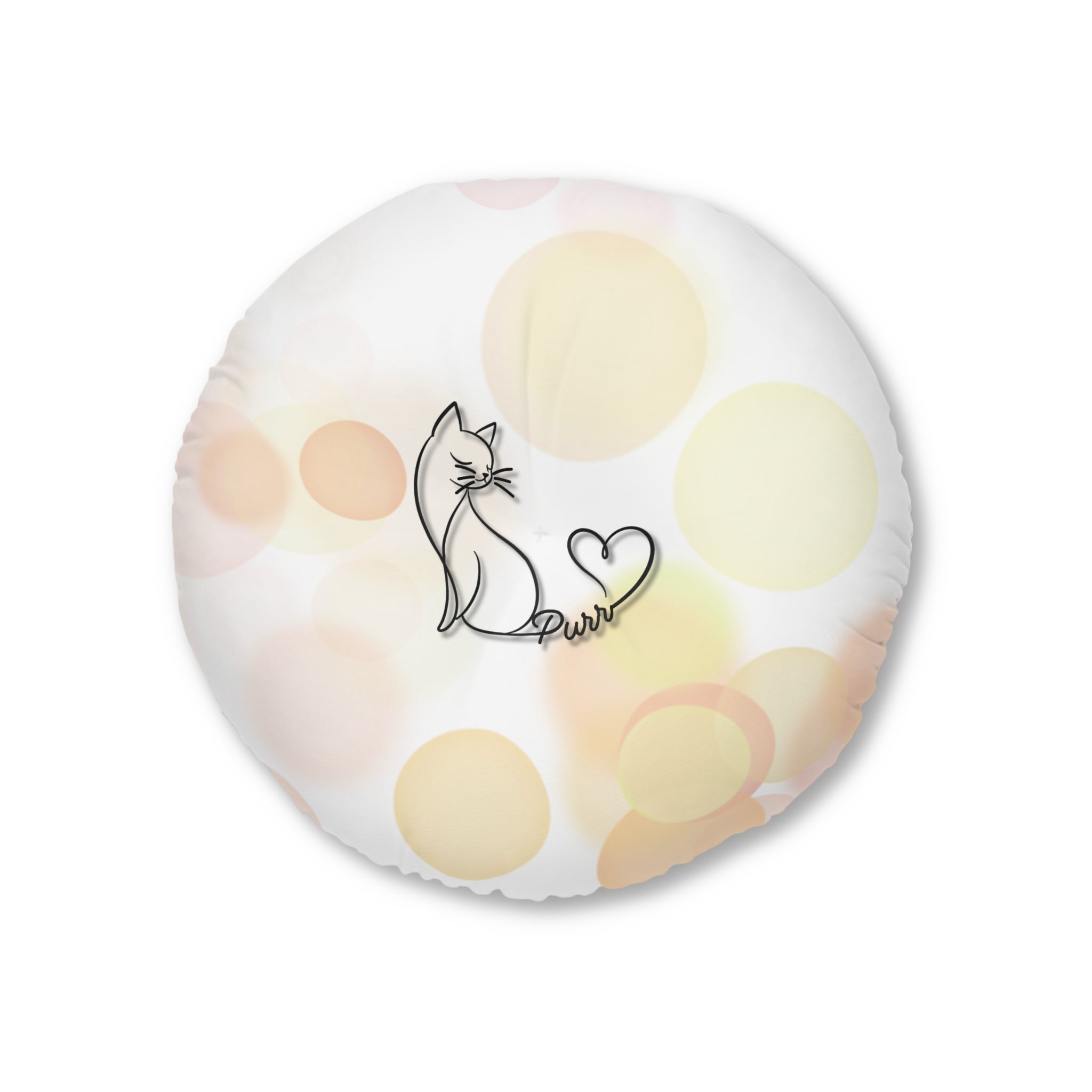 Purr Cat Floor Pillow – Minimalist Cat Lover Round Cushion