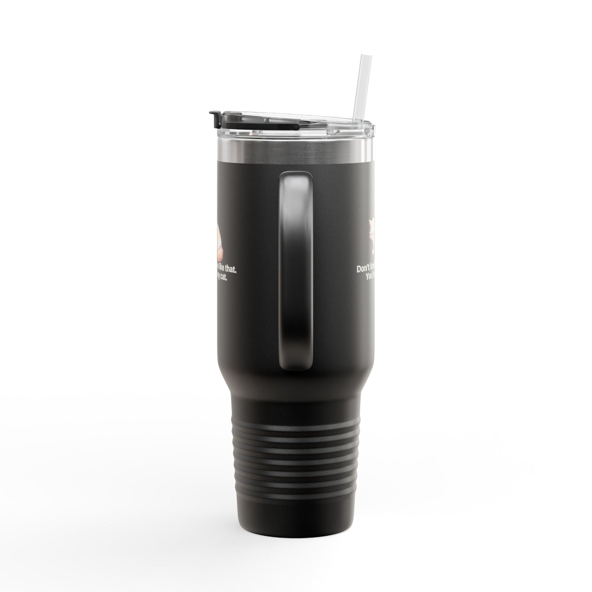 Funny Insulated Travel Mug - 40oz Cat Humor Printify