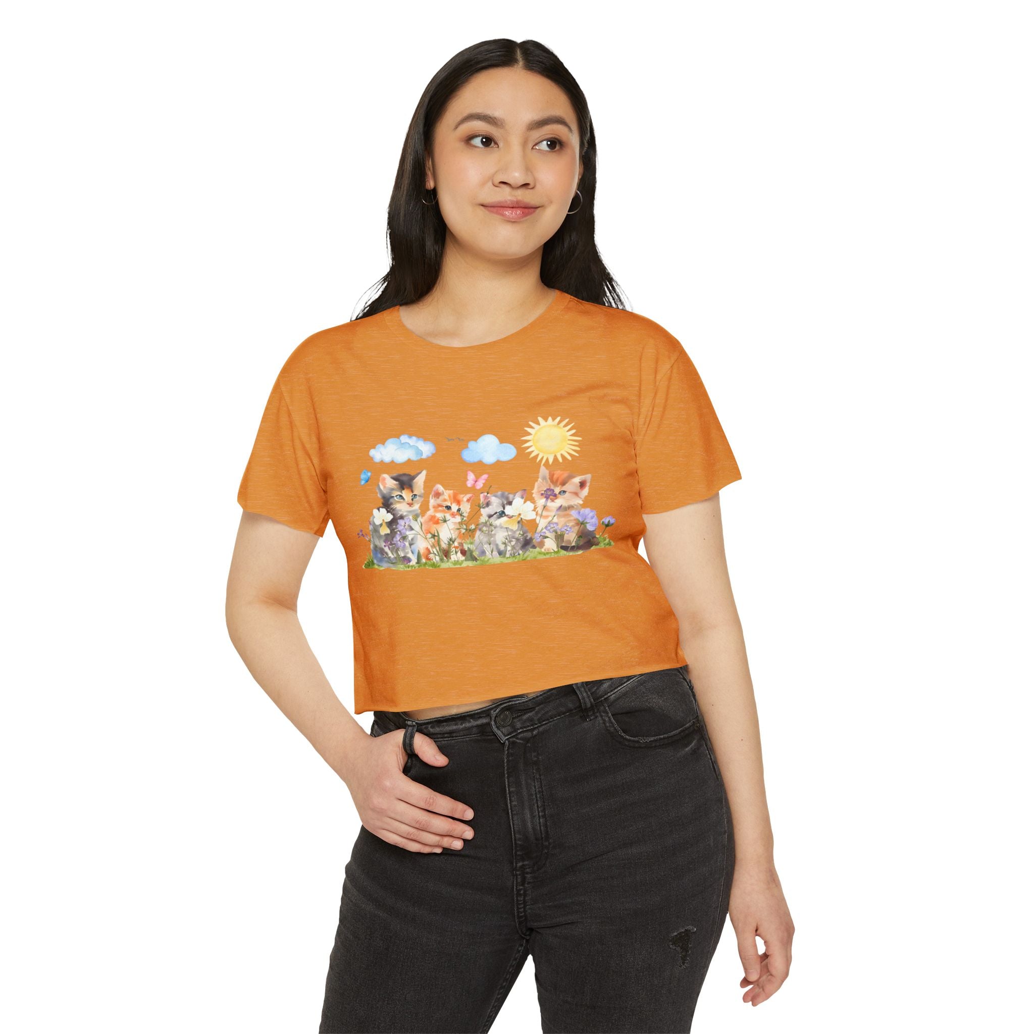Whiskers in Bloom Watercolor Crop Top
