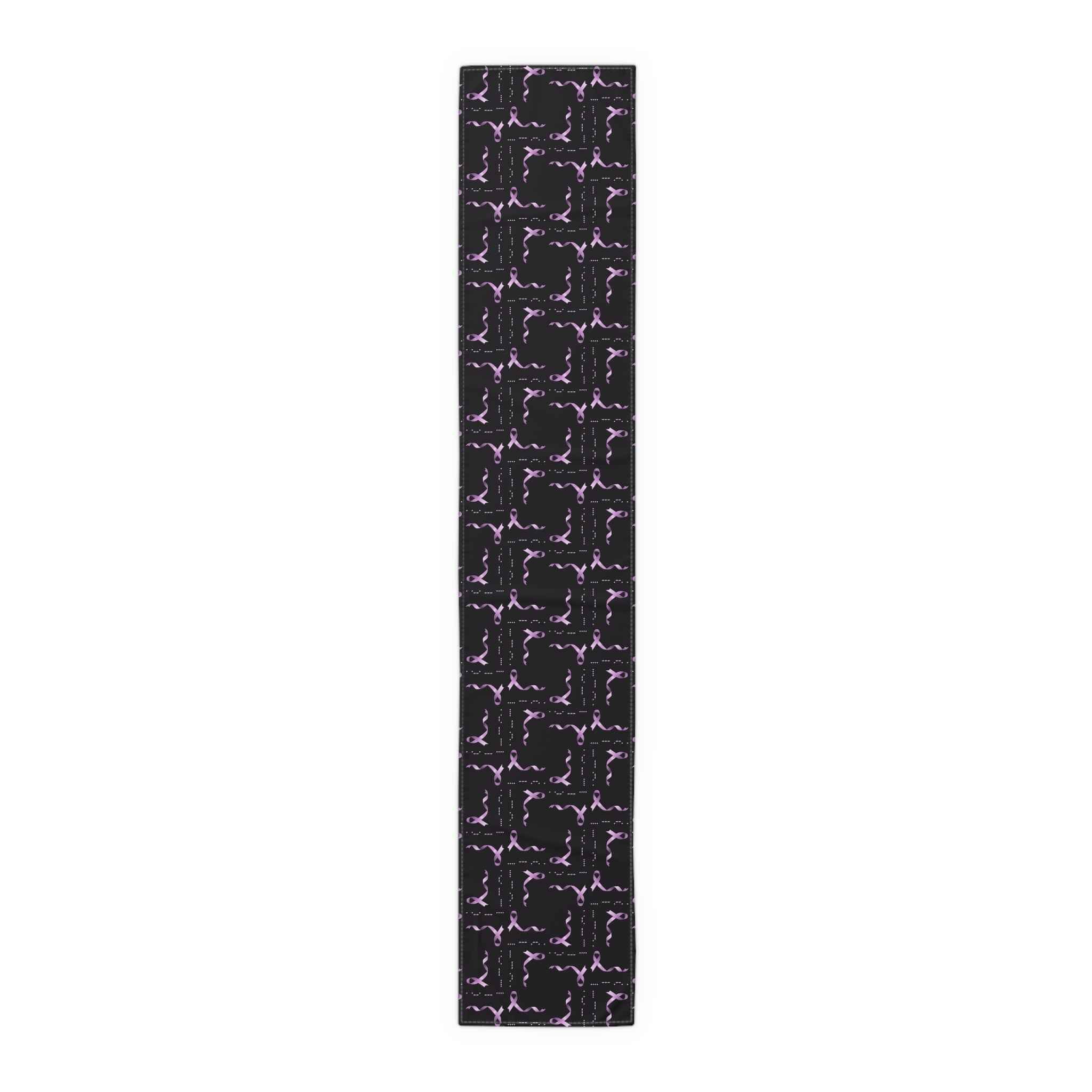Epilepsy Awareness “HOPE” Morse Code Table Runner – Purple Ribbon Design