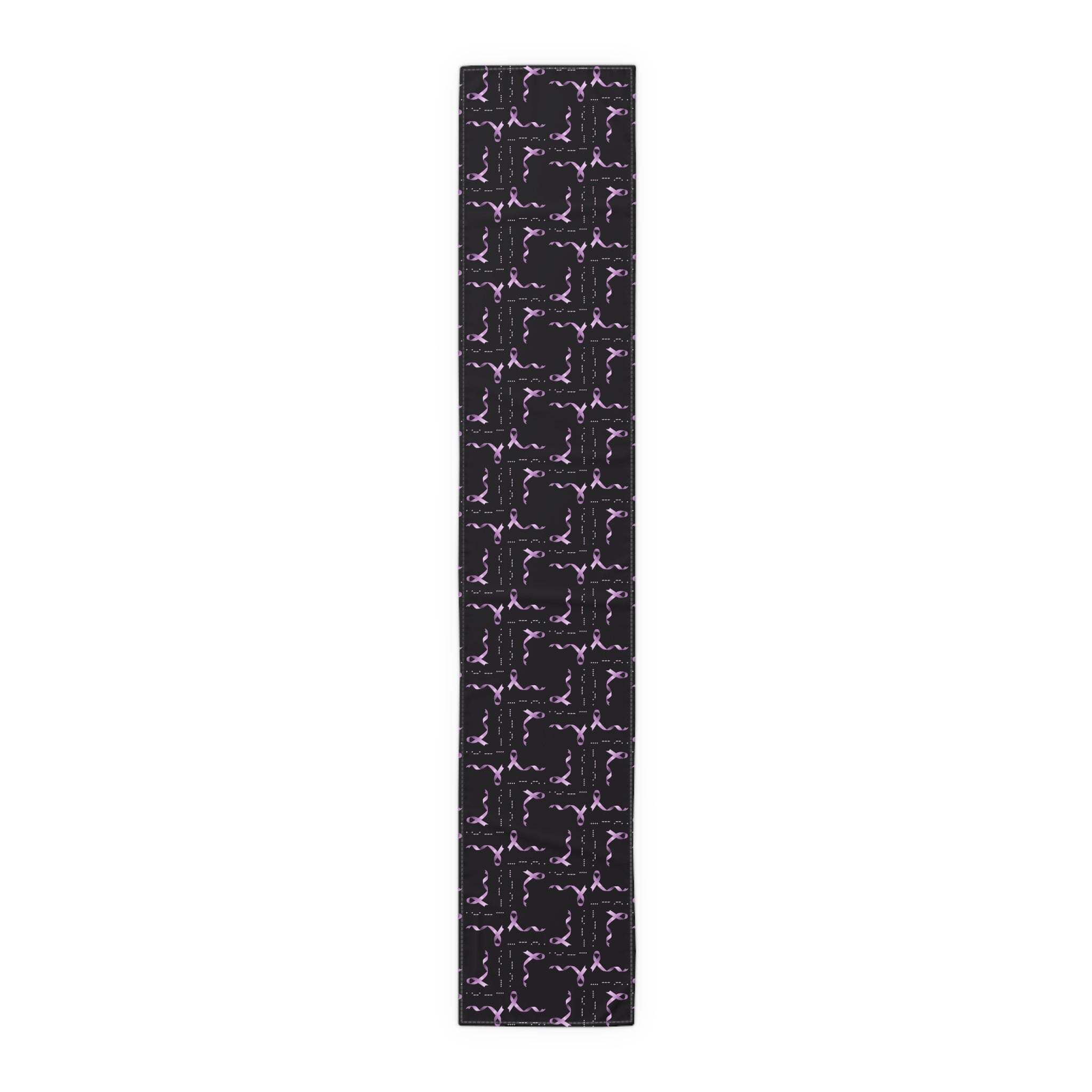 Epilepsy Awareness “HOPE” Morse Code Table Runner – Purple Ribbon Design