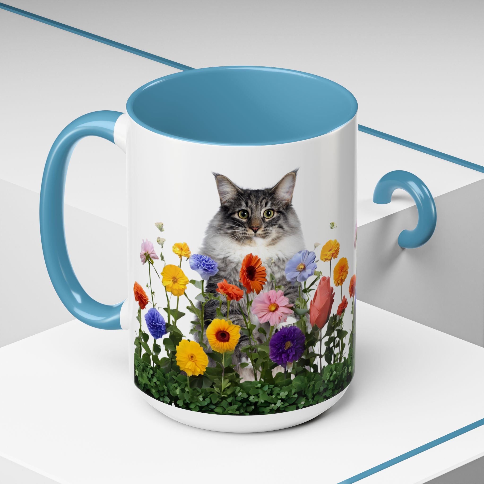 Floral Cats Coffee Mug - 11 oz/15 oz