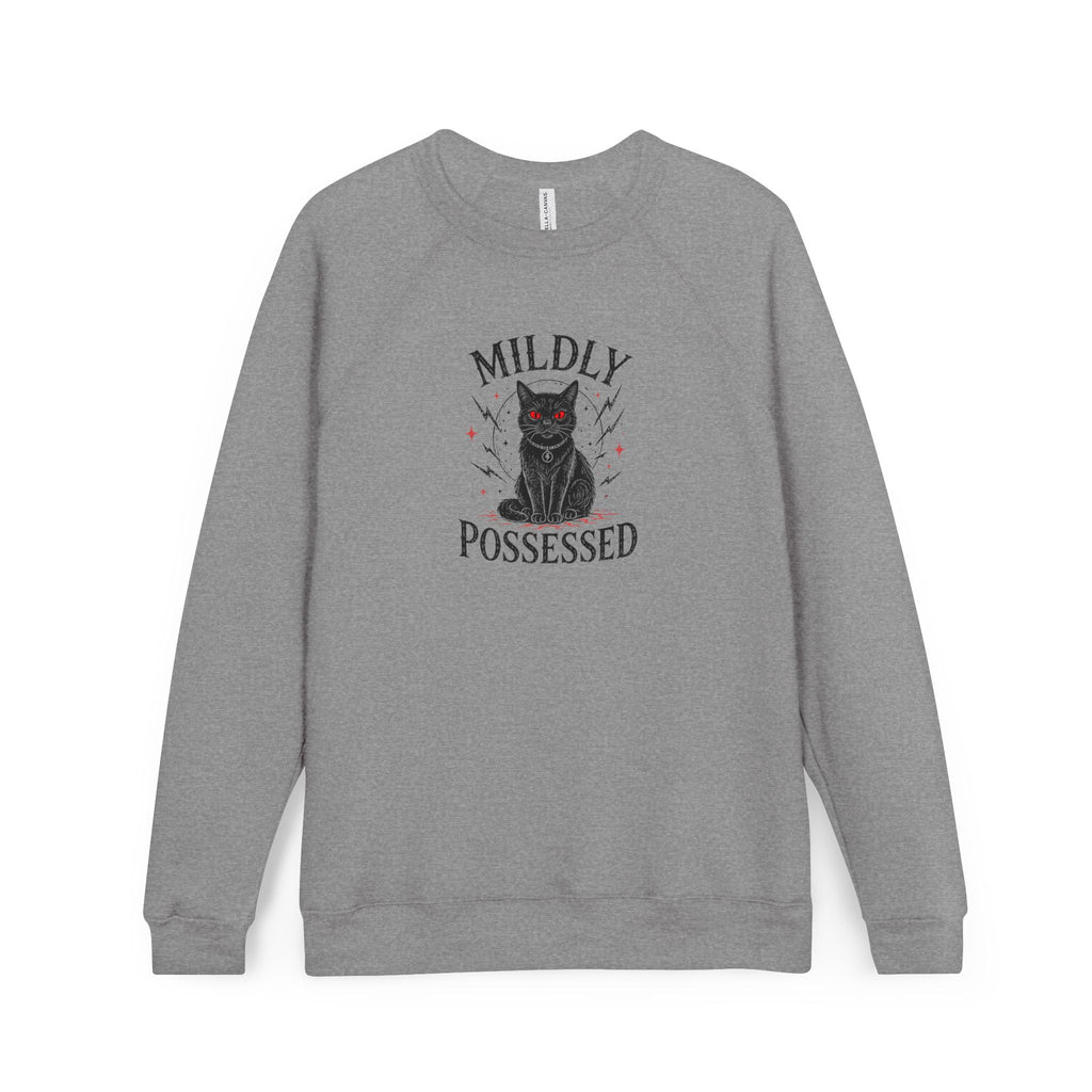 Mildly Possessed Black Cat Raglan Sweatshirt