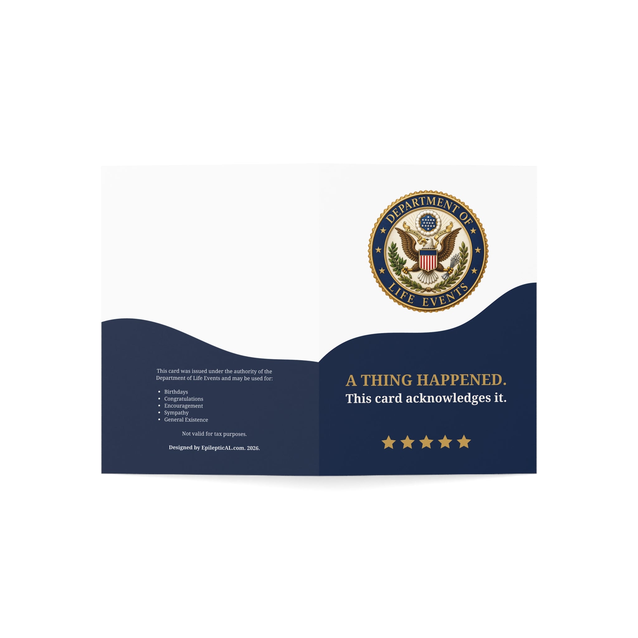Department of Life Events Greeting Card – Funny All Occasion Card