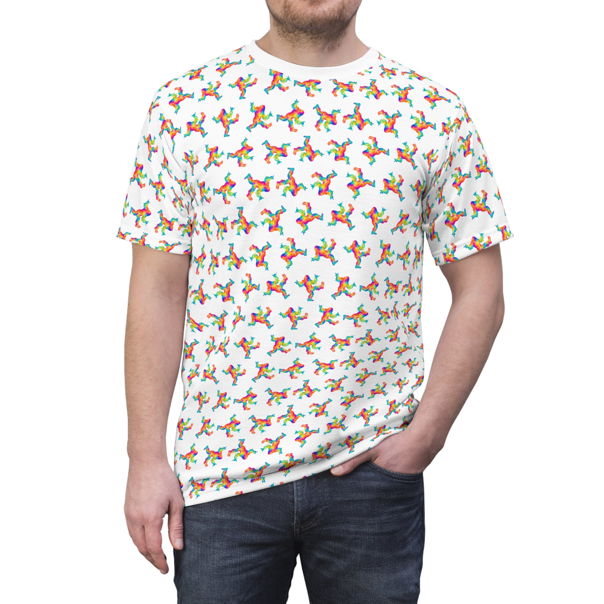 Psychedelic Bigfoot All-Over Print T-Shirt | Rainbow Sasquatch