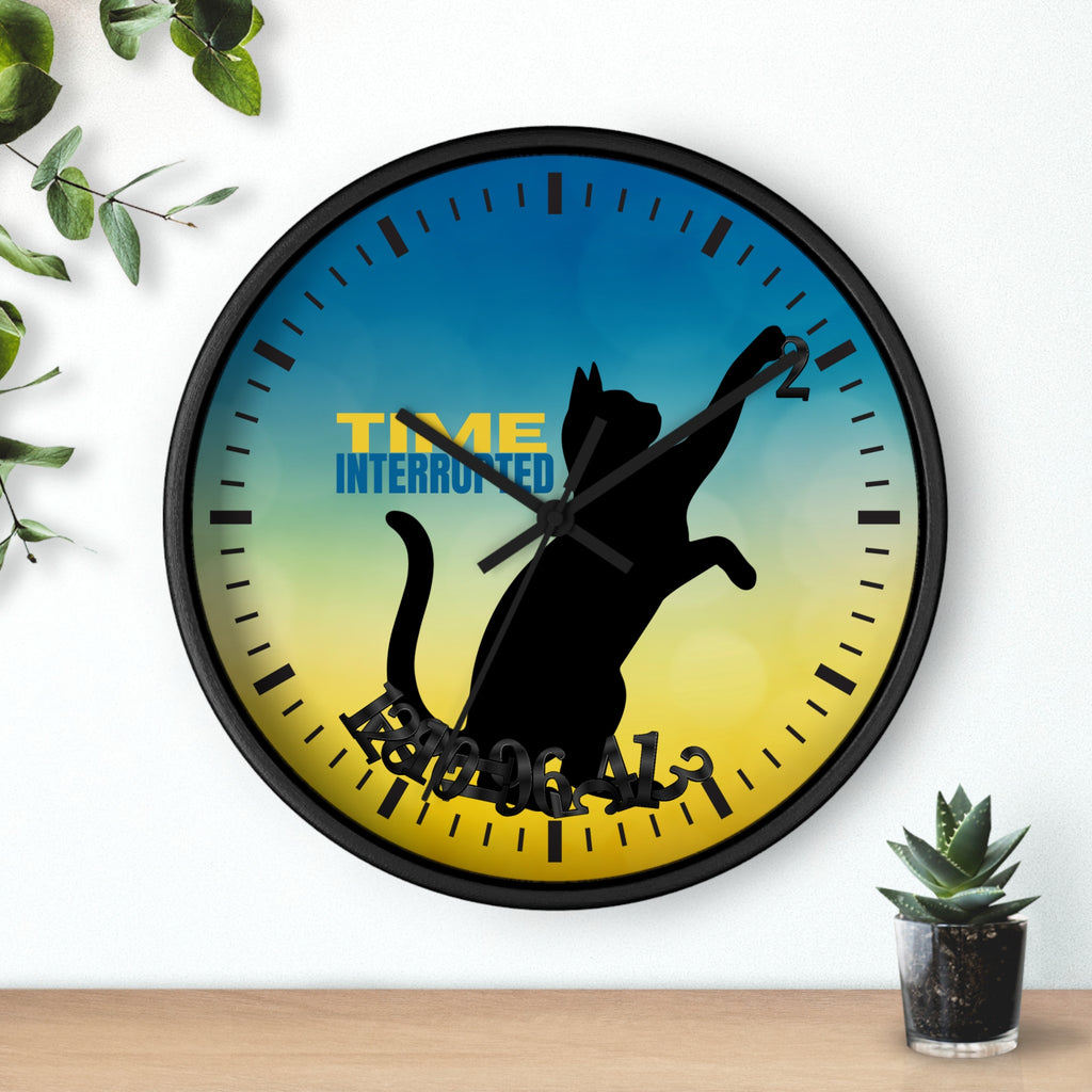 Time Interrupted Cat Wall Clock