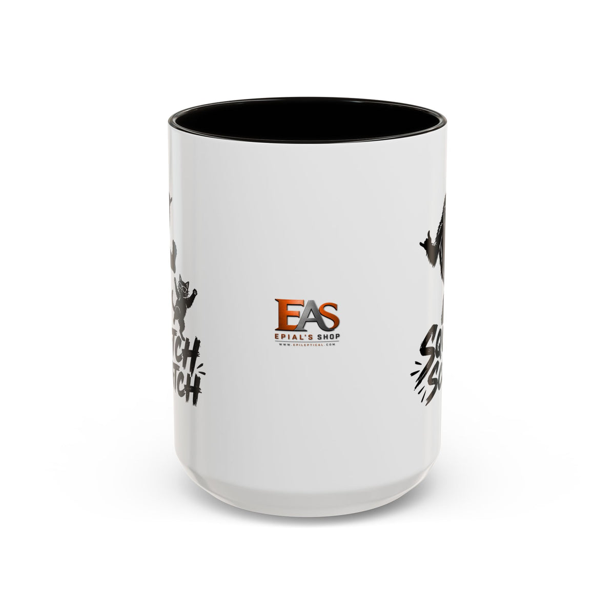 Squatch & Scratch Bigfoot and Cat Coffee Mug | Funny Sasquatch Ceramic Mug | 11oz & 15oz