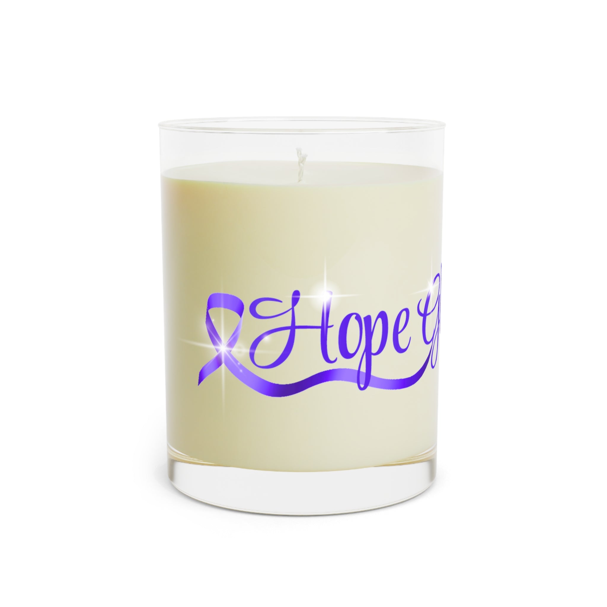 Hope Glows Here | Purple Ribbon Awareness Candle