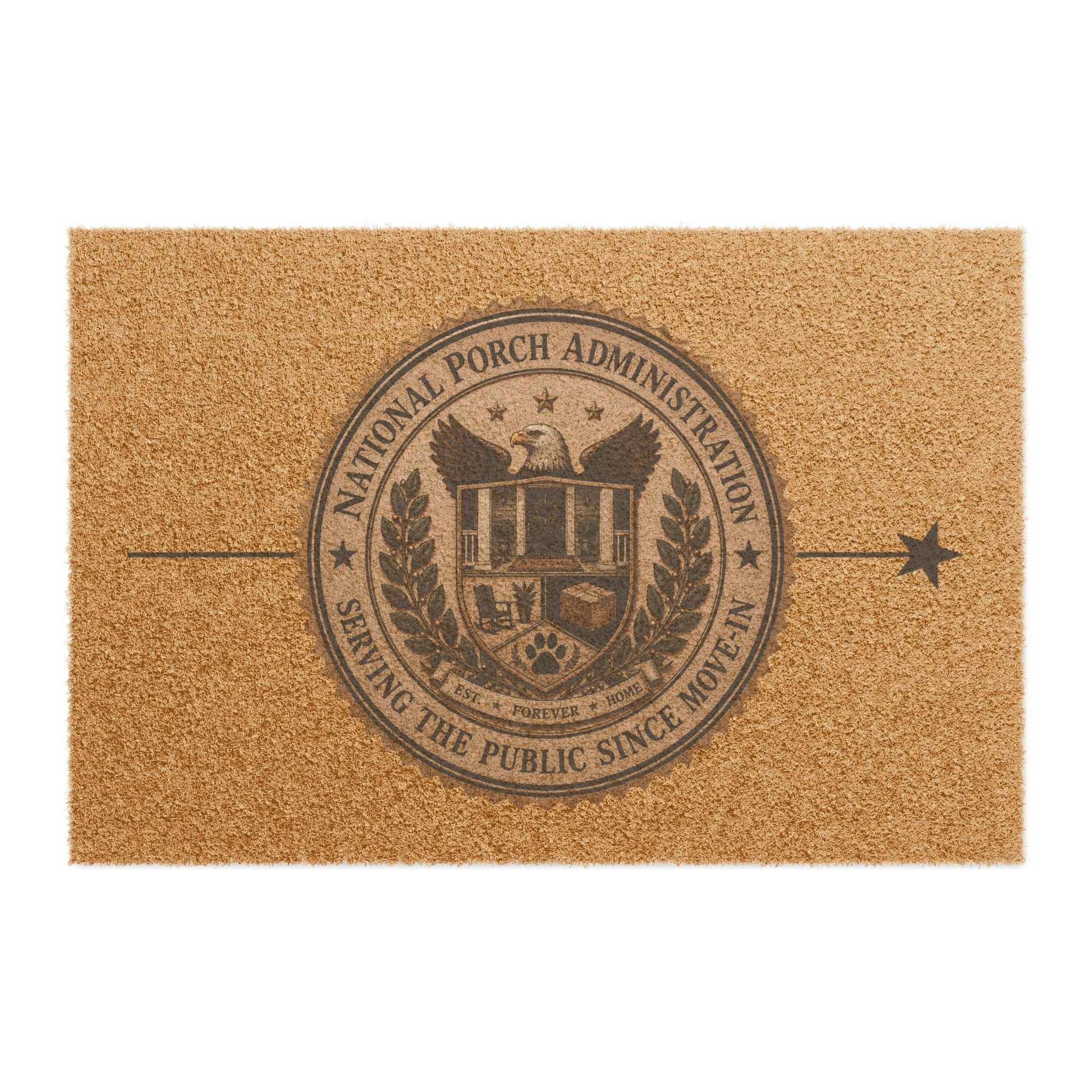 National Porch Administration Doormat | Serving the Public Since Move-In Welcome Mat