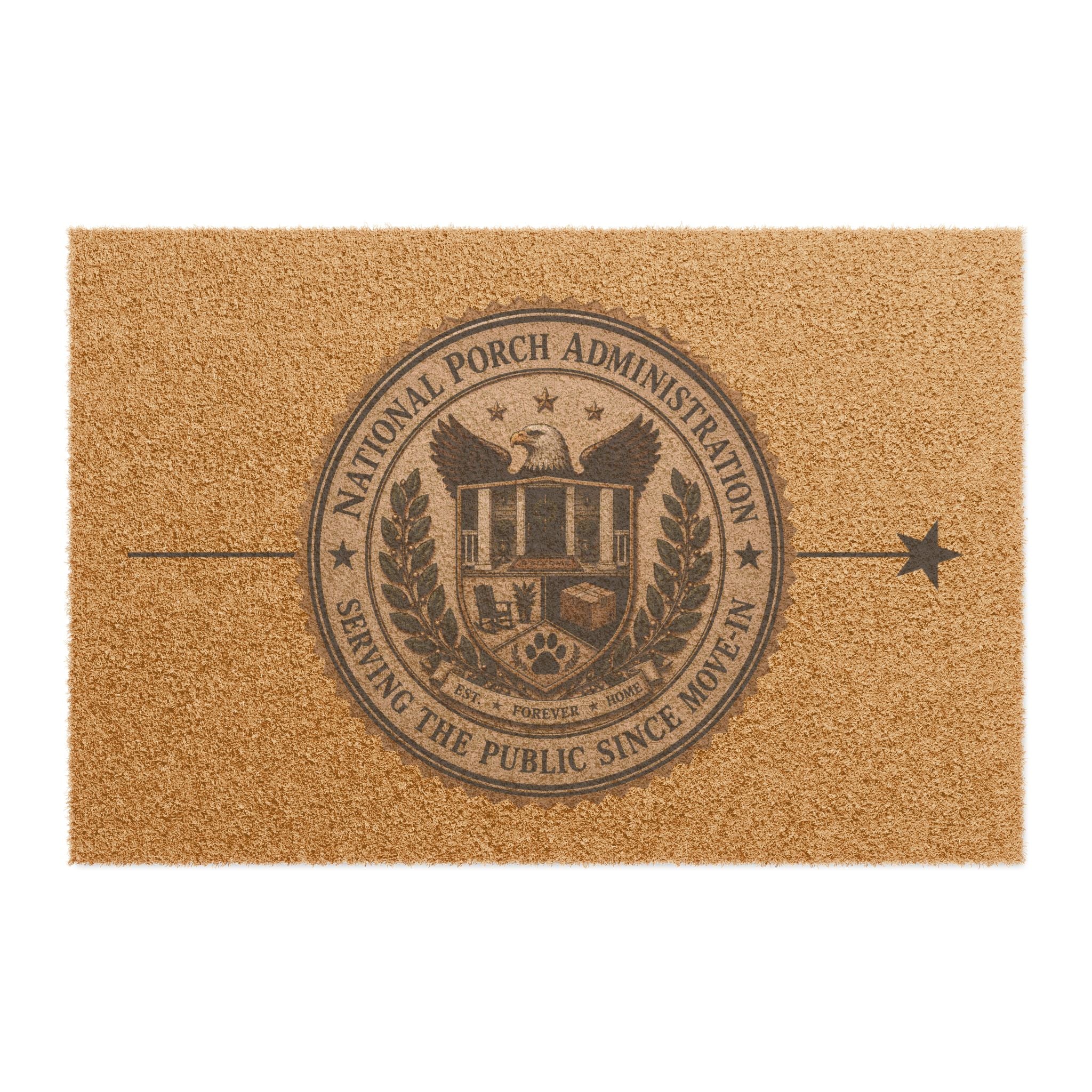 National Porch Administration Doormat | Serving the Public Since Move-In Welcome Mat