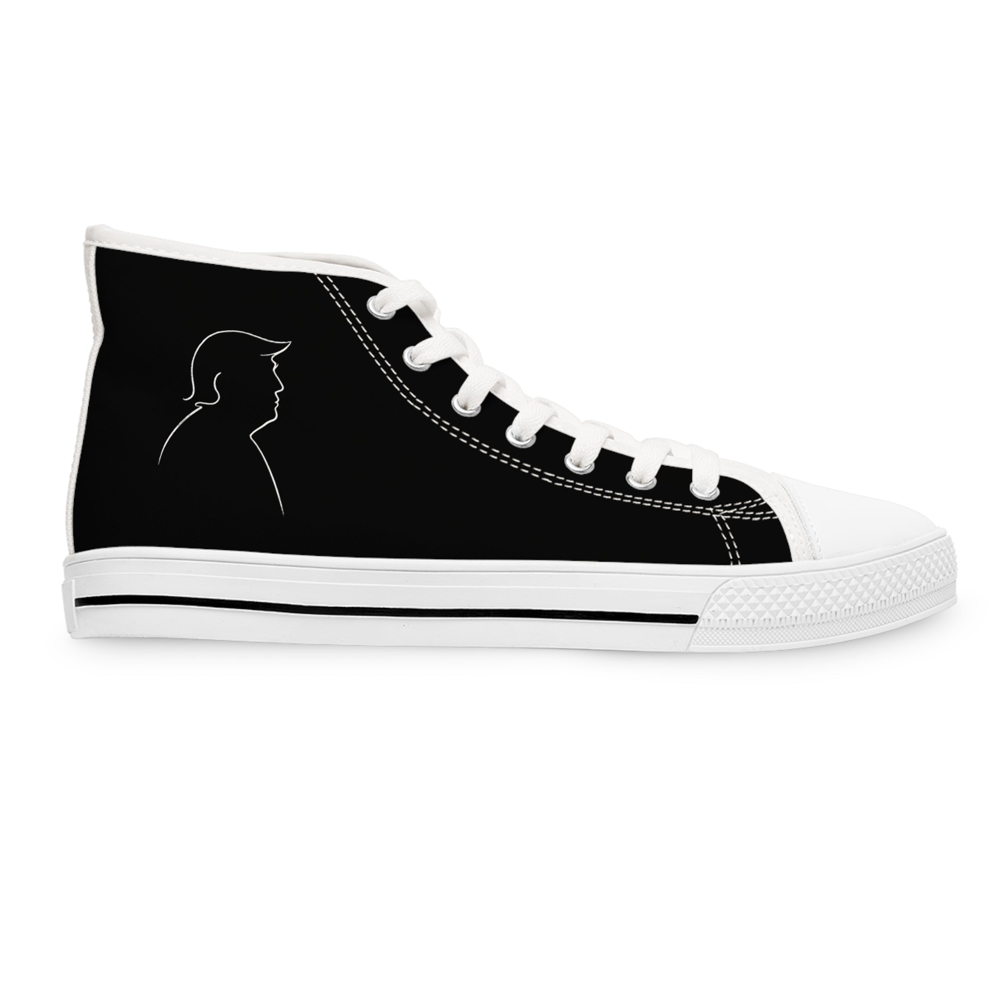 Women’s Black High-Top Sneakers – Political Parody Statement Shoes