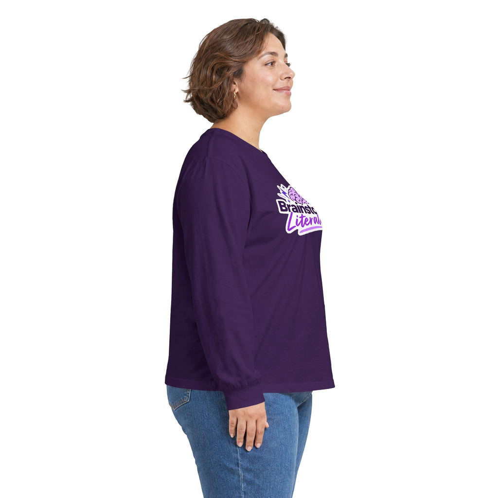 Brainstorm, Literally Epilepsy Awareness Long Sleeve Shirt | Purple Brain Epilepsy Tee