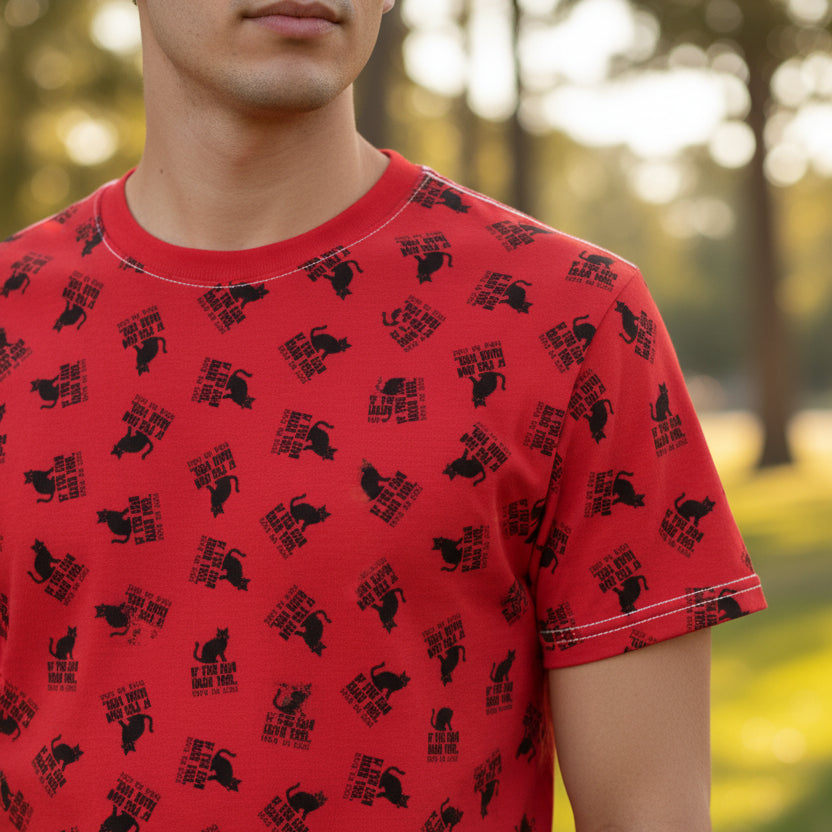 If You Can Read This You’re Too Close – Red All-Over Print Unisex T-Shirt