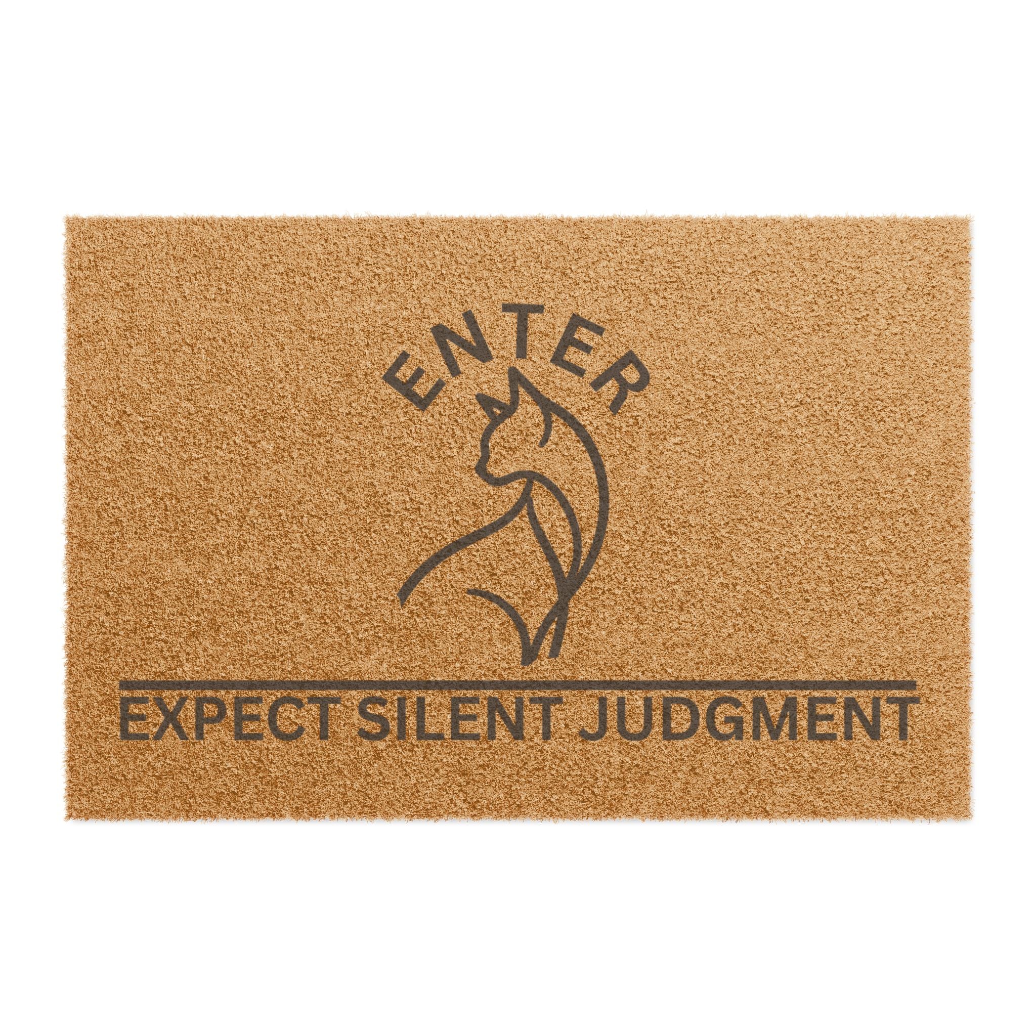 Enter. Expect Silent Judgment. Cat Welcome Mat