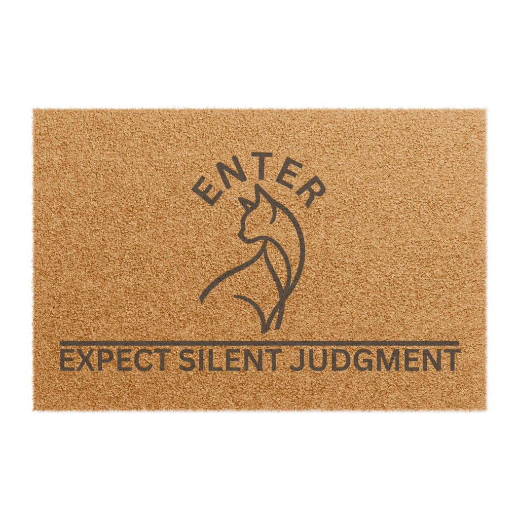 Enter. Expect Silent Judgment. Cat Welcome Mat