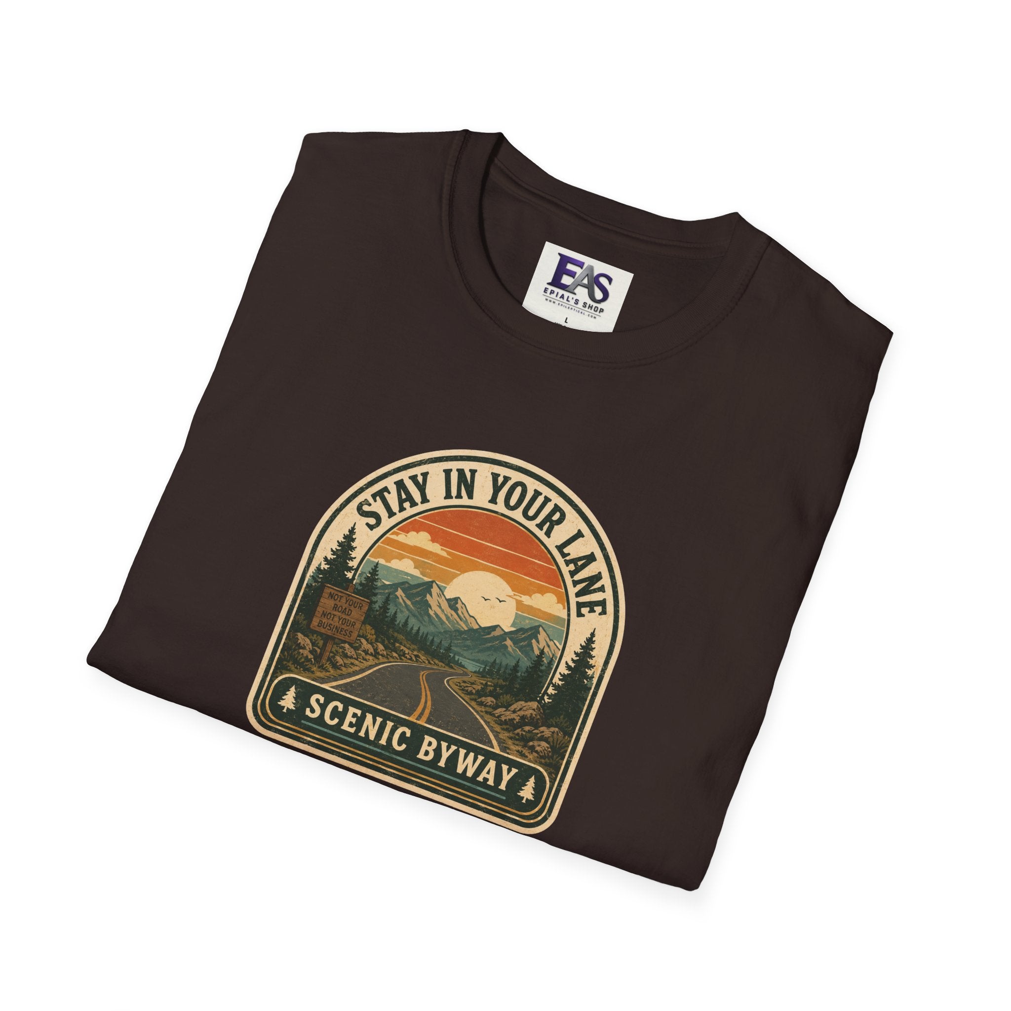 Stay in Your Lane Scenic Byway Unisex T-Shirt | Retro Road Trip Graphic Tee