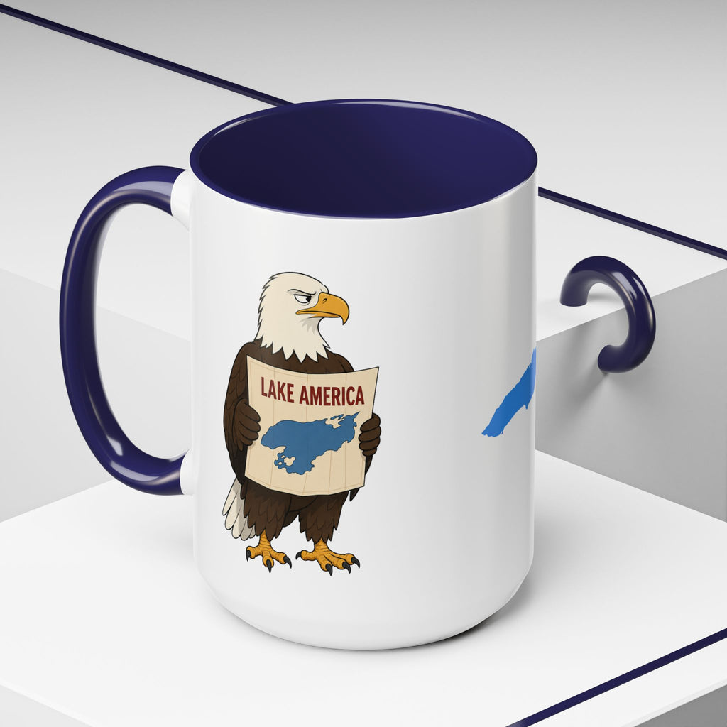 Lake Ontario vs. Lake America Goose & Eagle Coffee Mug | Great Lake Renaming Humor