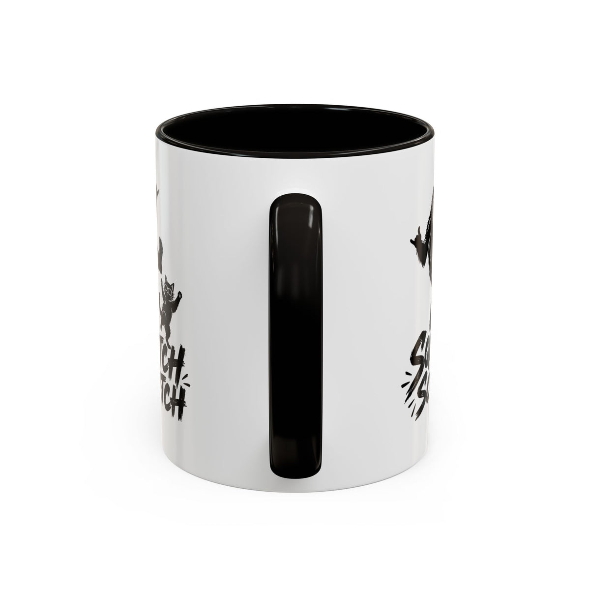 Squatch & Scratch Bigfoot and Cat Coffee Mug | Funny Sasquatch Ceramic Mug | 11oz & 15oz