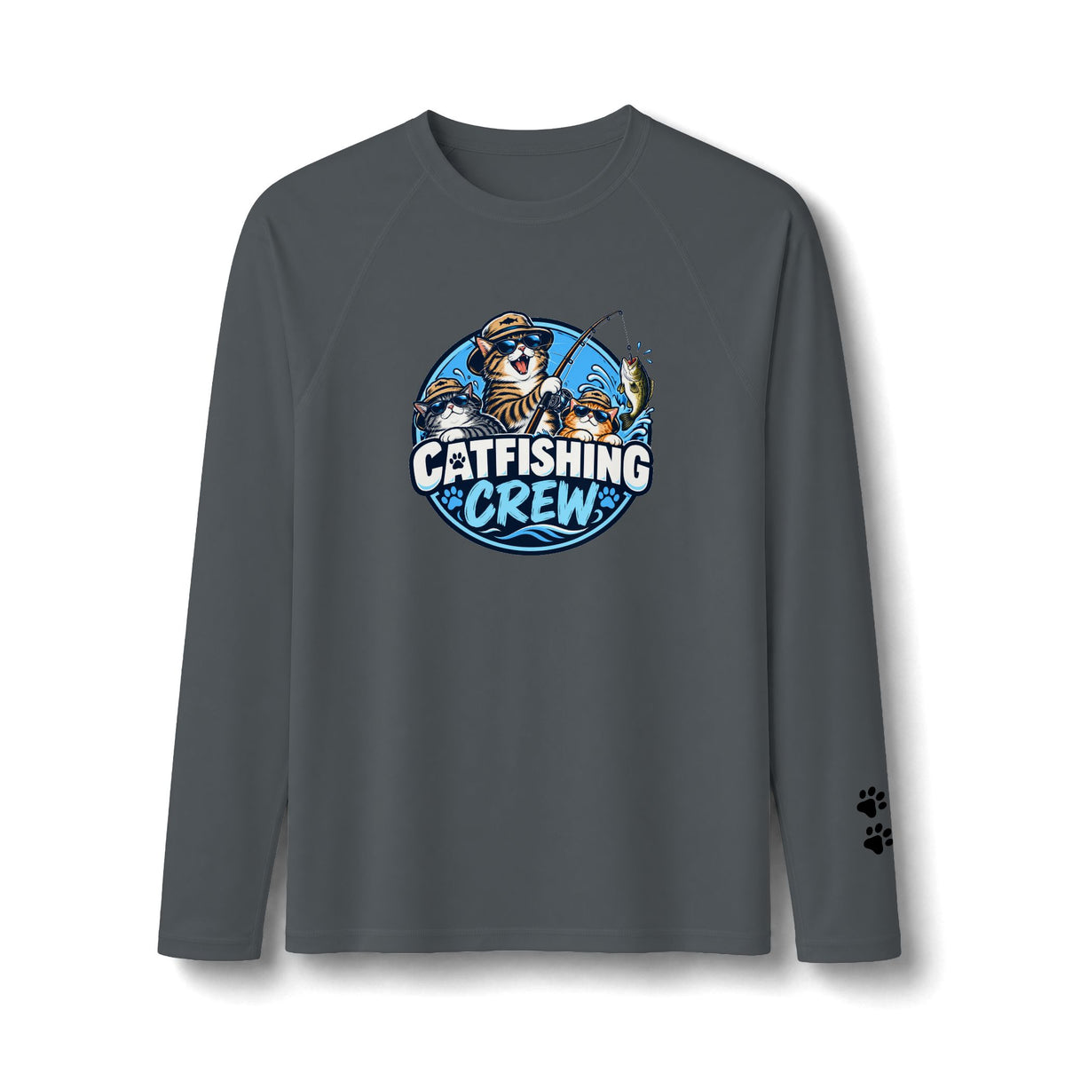 Catfishing Crew Cat Fishing Long Sleeve Rashguard | Funny Fishing Shirt