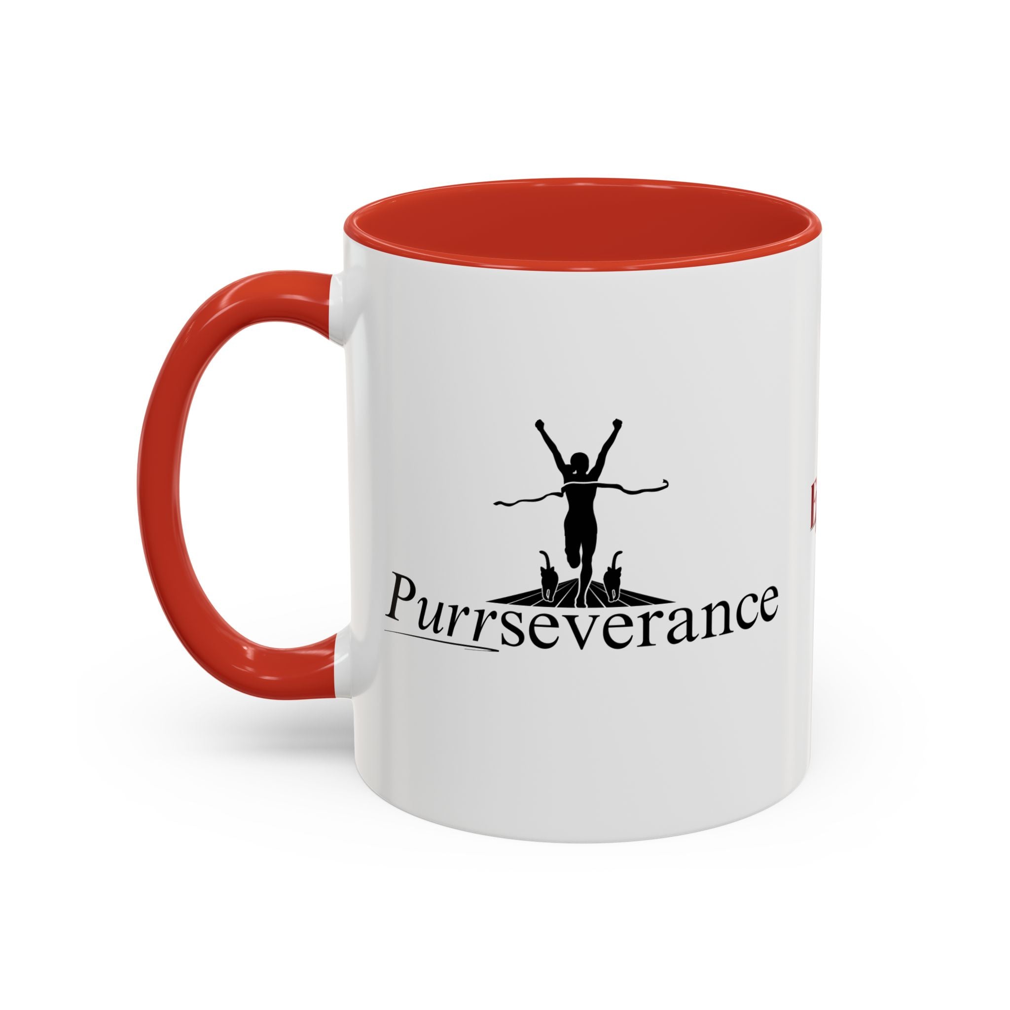 Photo depicting the ​Purrseverance Accent Coffee Mug (11, 15oz) from EpiAl's Shop.