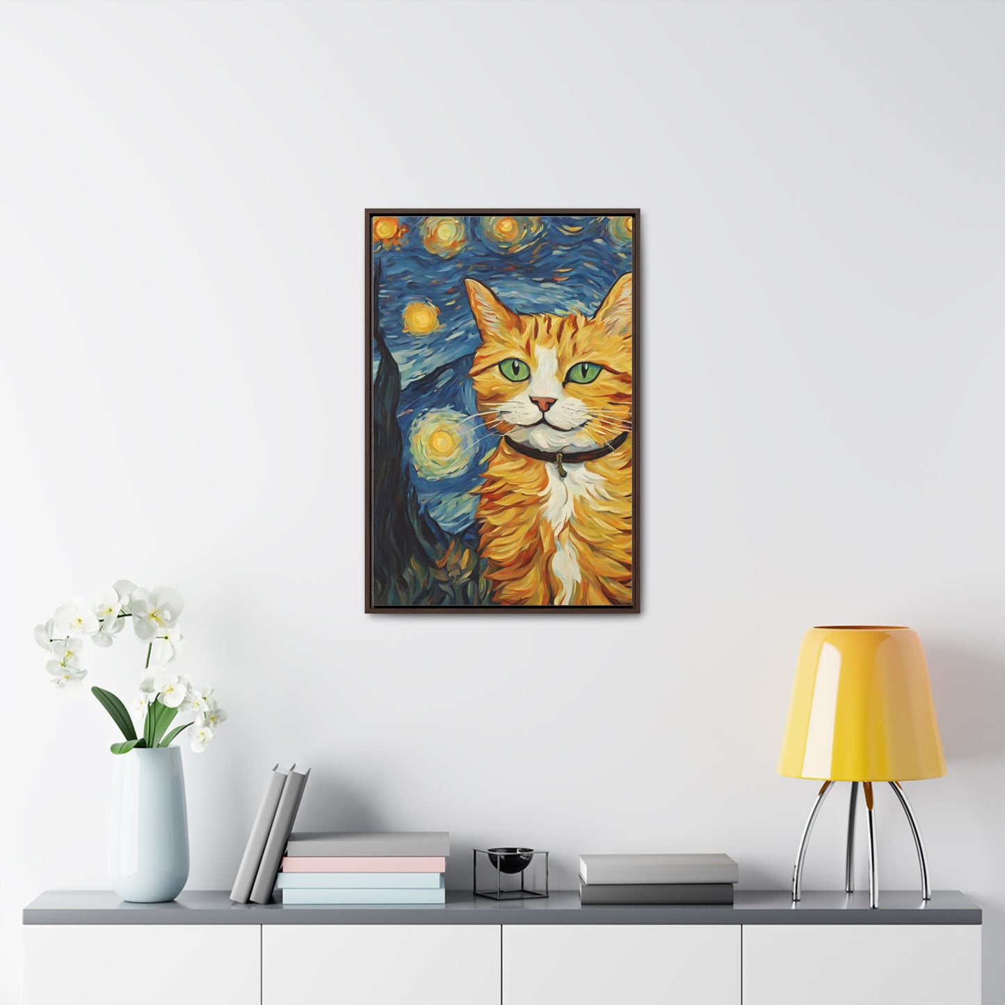 Van Gogh Style Cat Gallery Canvas Wraps, Vertical Frame - Canvas - Epileptic Al’s Shop