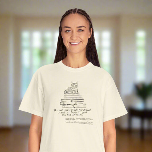 Literary Cat Unisex T-Shirt - The Old Man & the Sea
