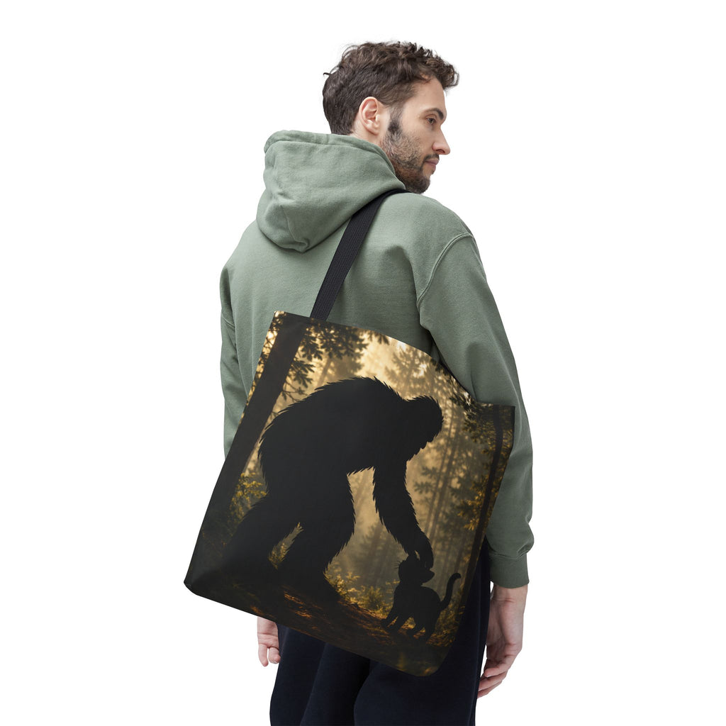 The Cat Saw It, Too Bigfoot & Cat Tote Bag