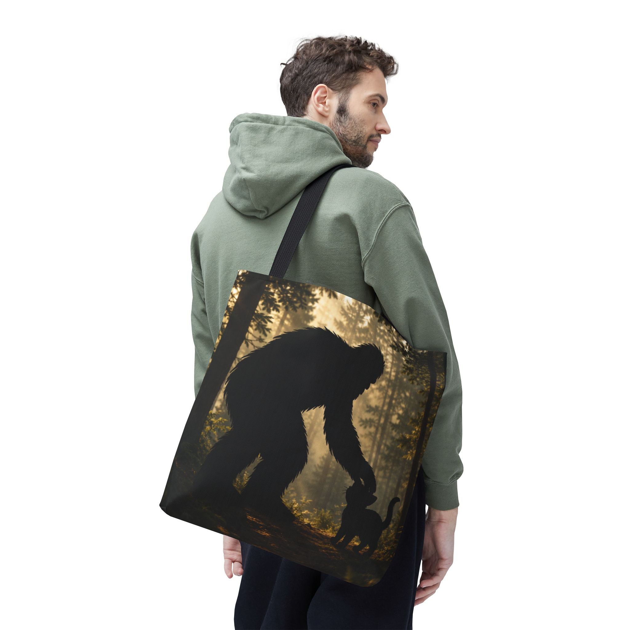 The Cat Saw It, Too Bigfoot & Cat Tote Bag