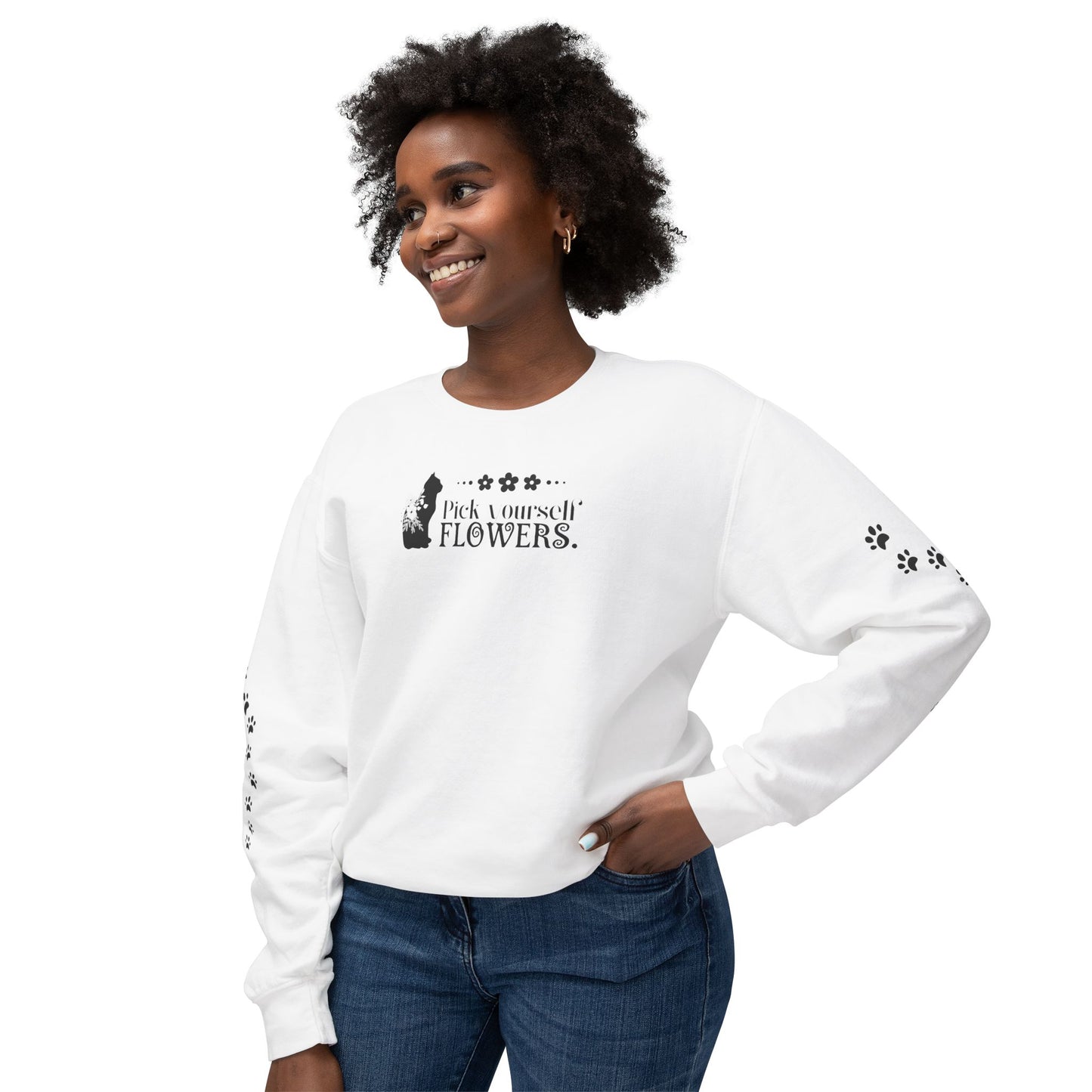 Flowers Unisex Lightweight Crewneck Sweatshirt - Sweatshirt - Epileptic Al’s Shop