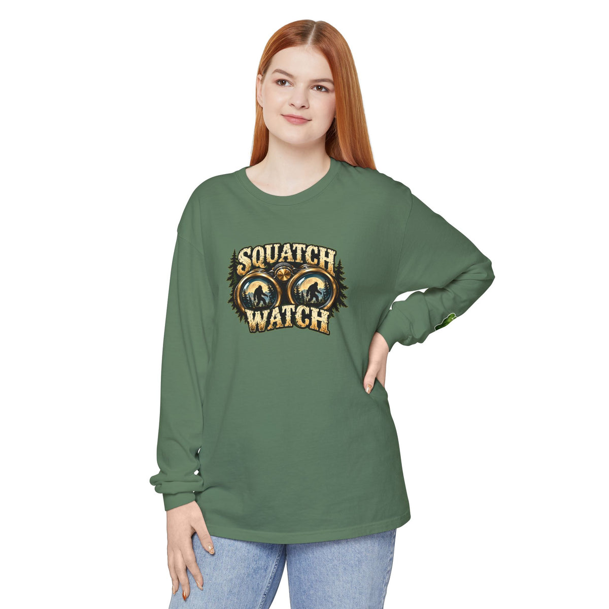 Squatch Watch Bigfoot Long Sleeve Shirt | Sasquatch Graphic Tee