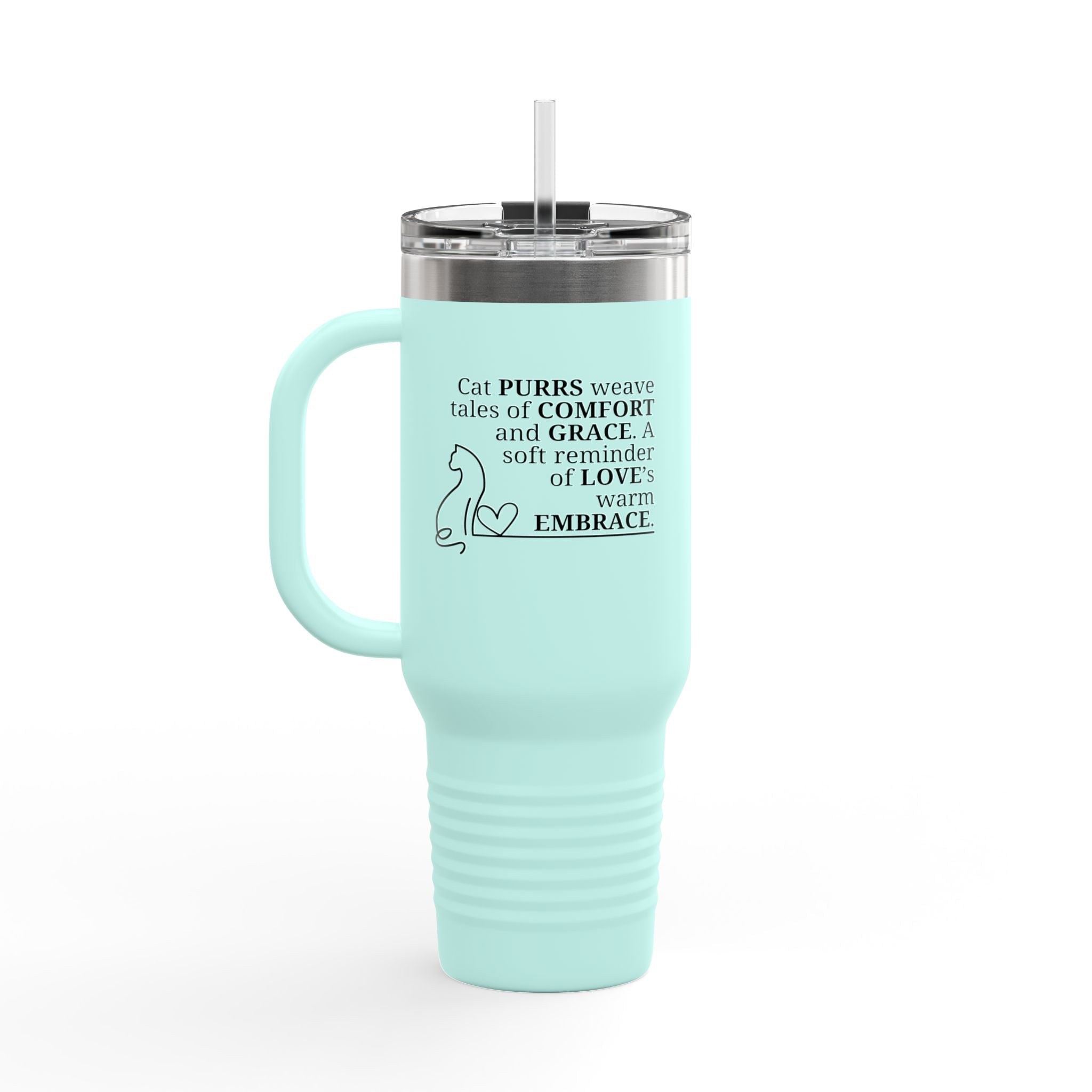 Cat Purrs Insulated Travel Mug, 40oz - EpiAl's Shop