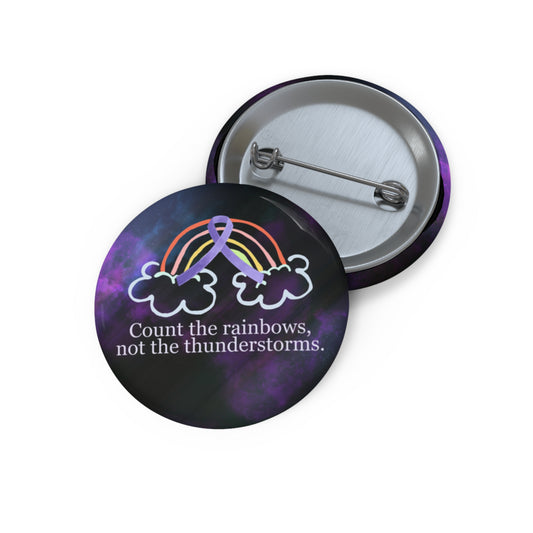 Epilepsy Awareness Pin Buttons - Count the Rainbows Design