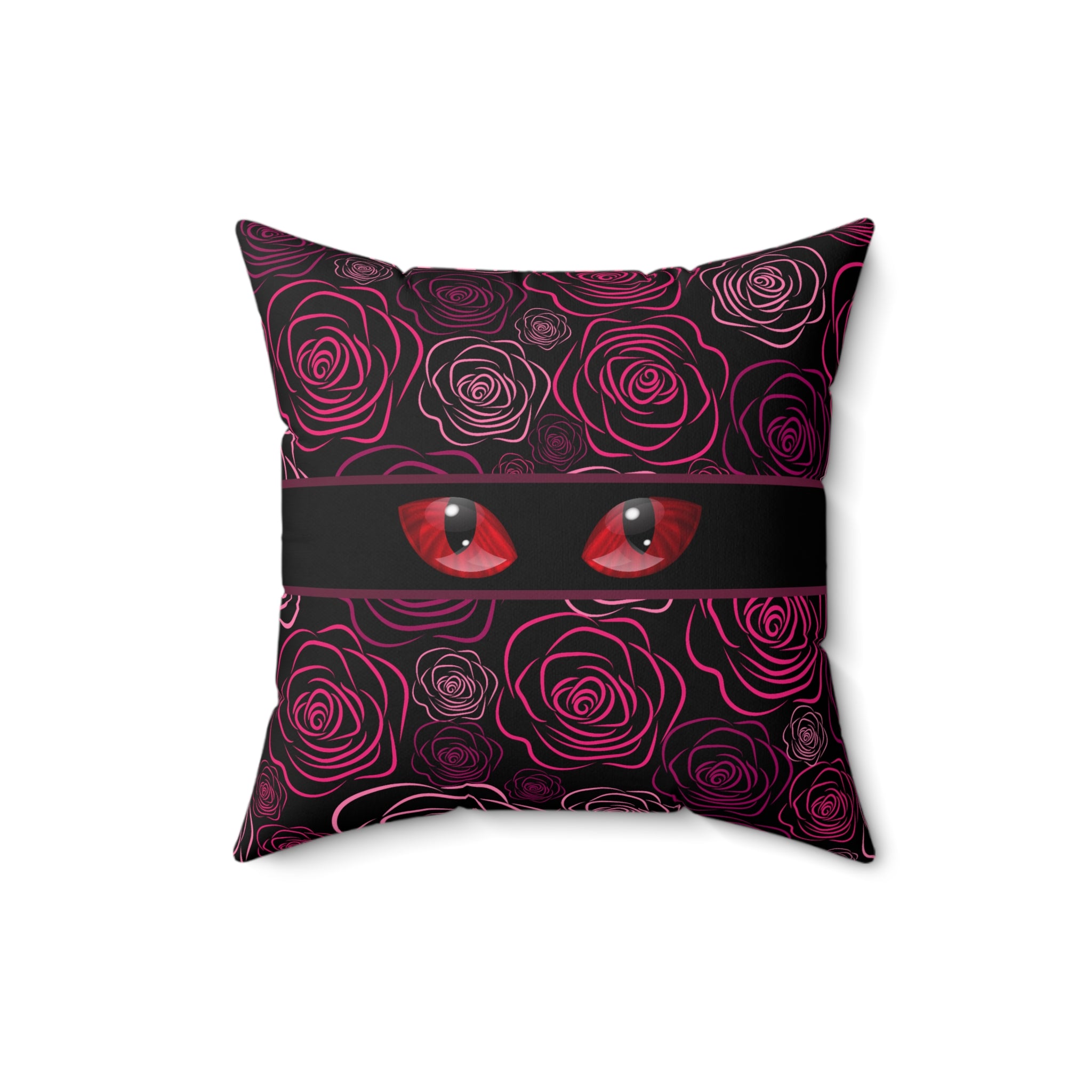 Moody Rose Cat Eyes Throw Pillow