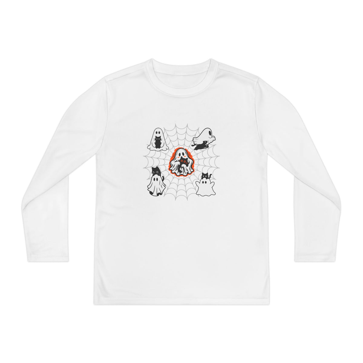 Ghost Cats Halloween Youth Long Sleeve Shirt