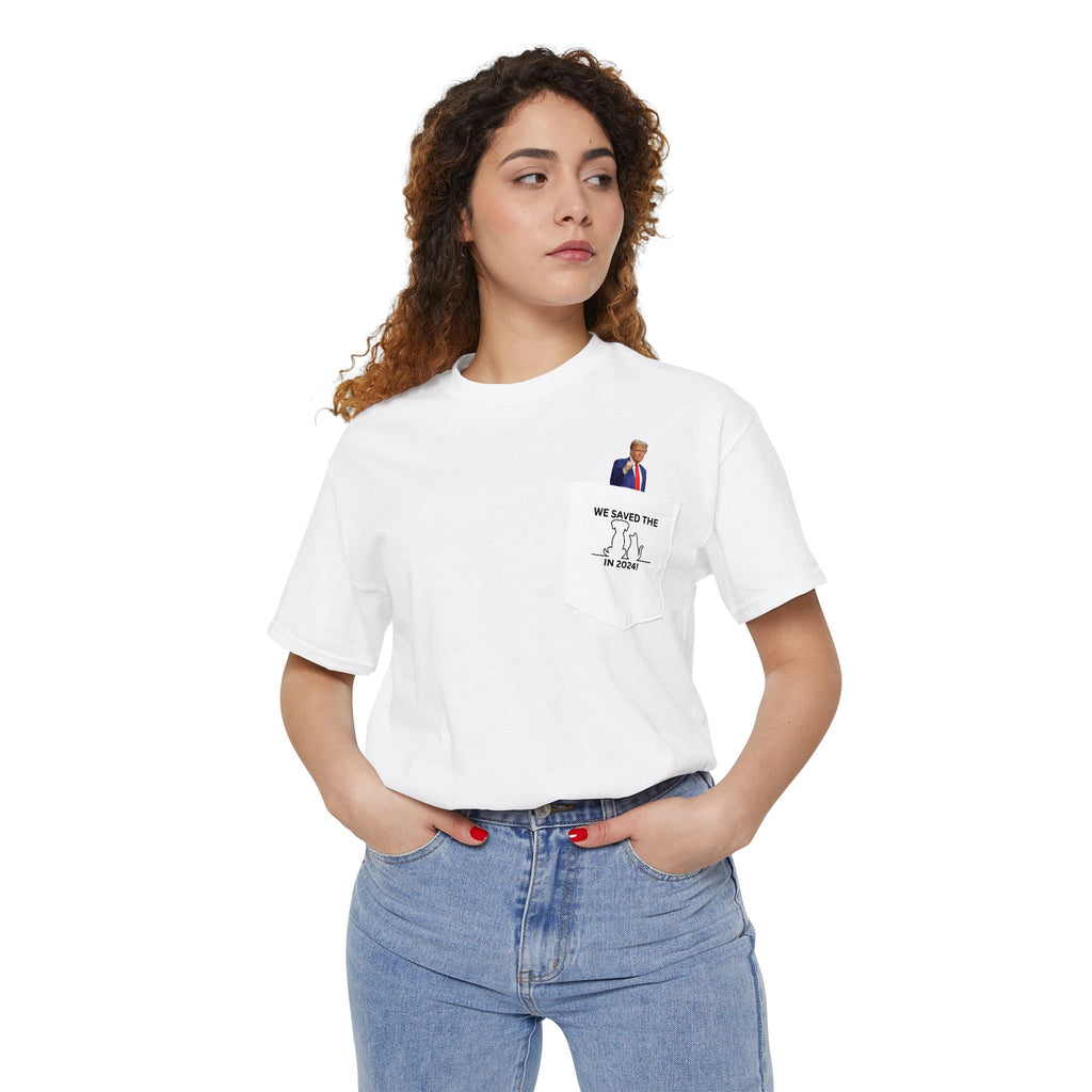 Trump - Saved the Cats & Dogs Unisex Heavy Cotton Pocket Tee