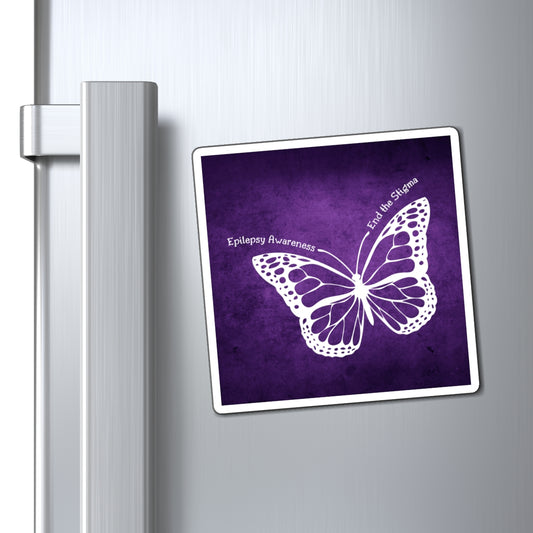 Epilepsy Awareness Butterfly Magnet - End the Stigma