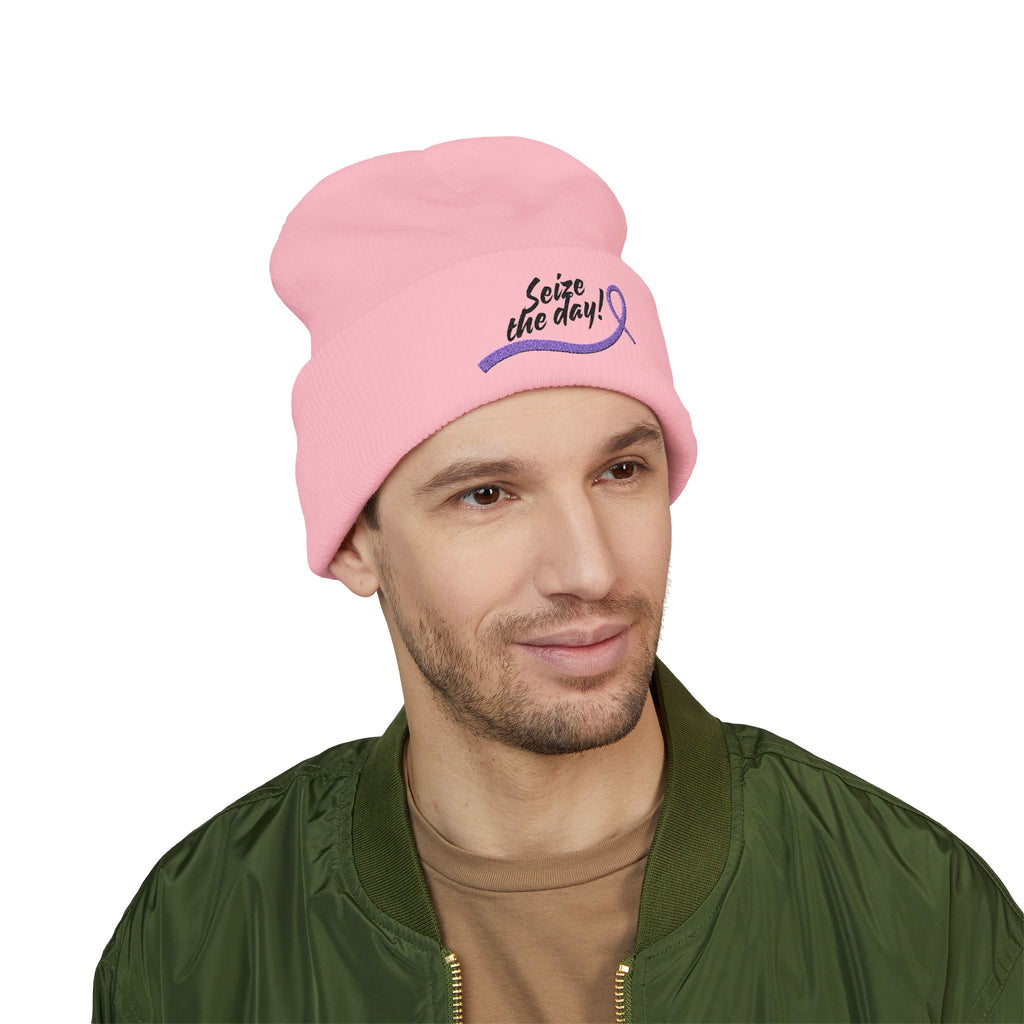 Embroidered Seize the Day Beanie