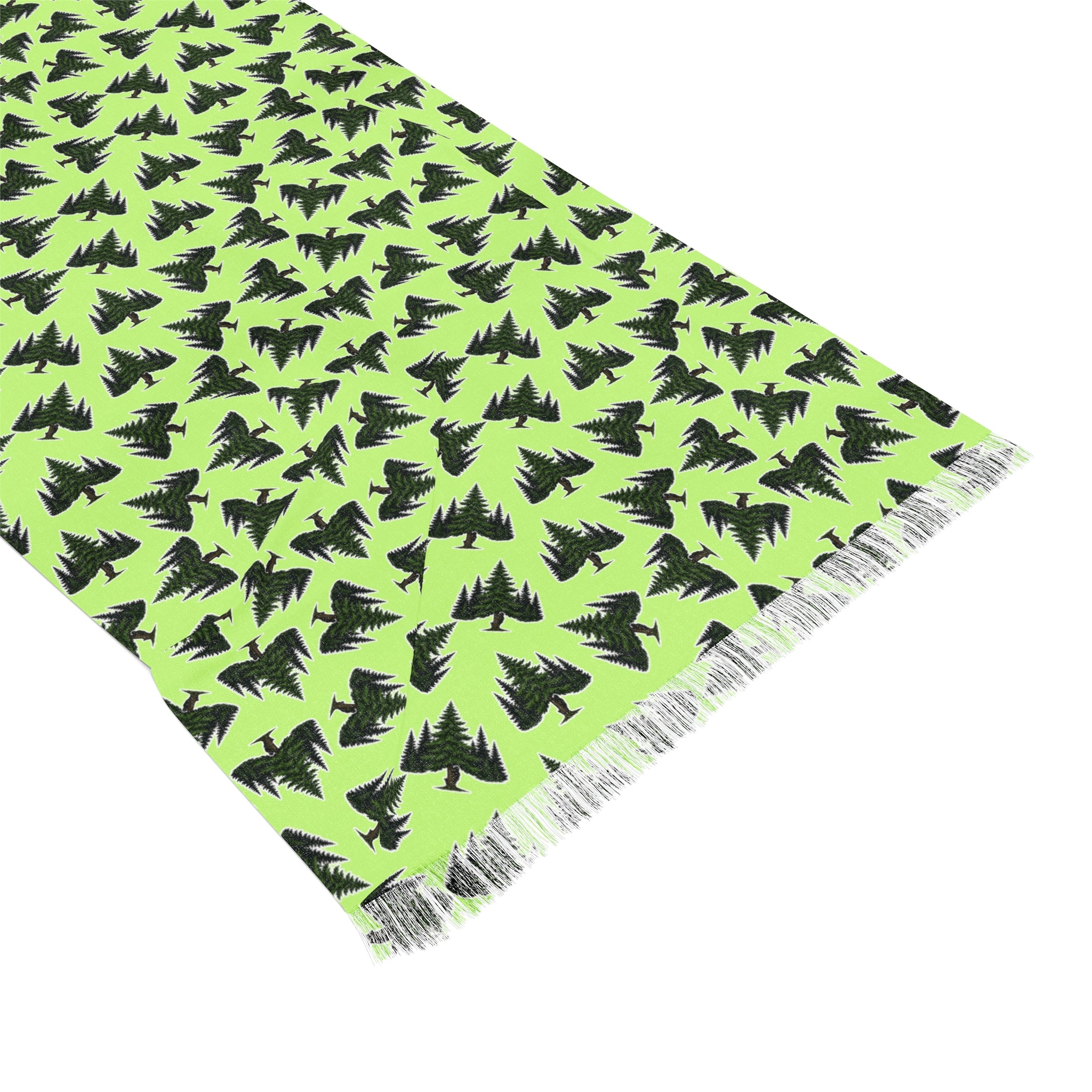 Bigfoot & Black Cat Hide-and-Seek Forest Scarf