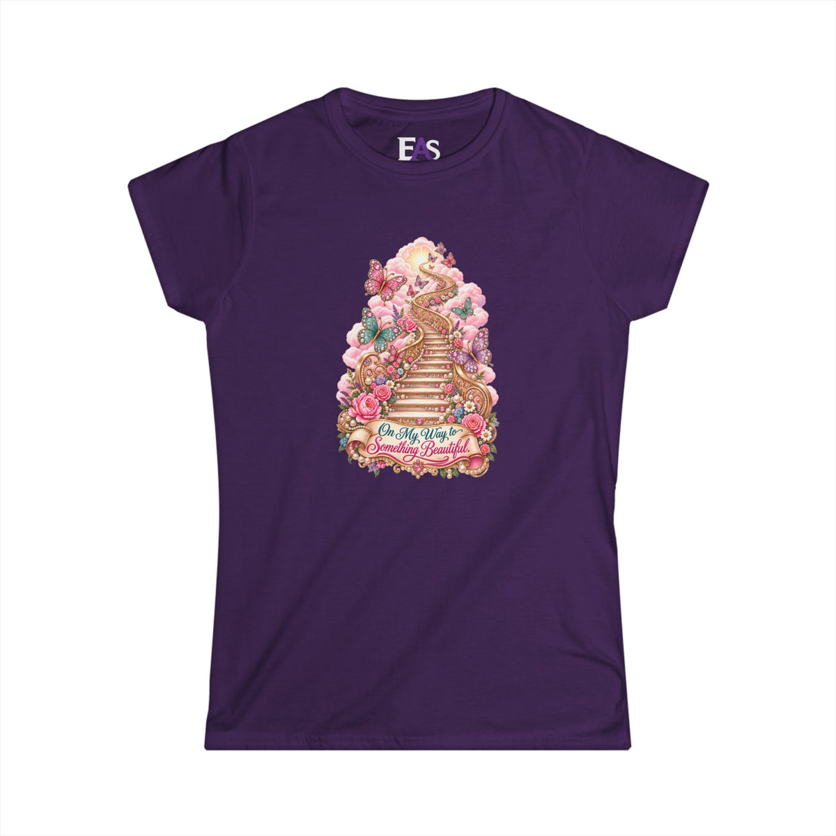 On My Way to Something Beautiful Women’s T-Shirt | Butterfly Stairway Country Glam Tee