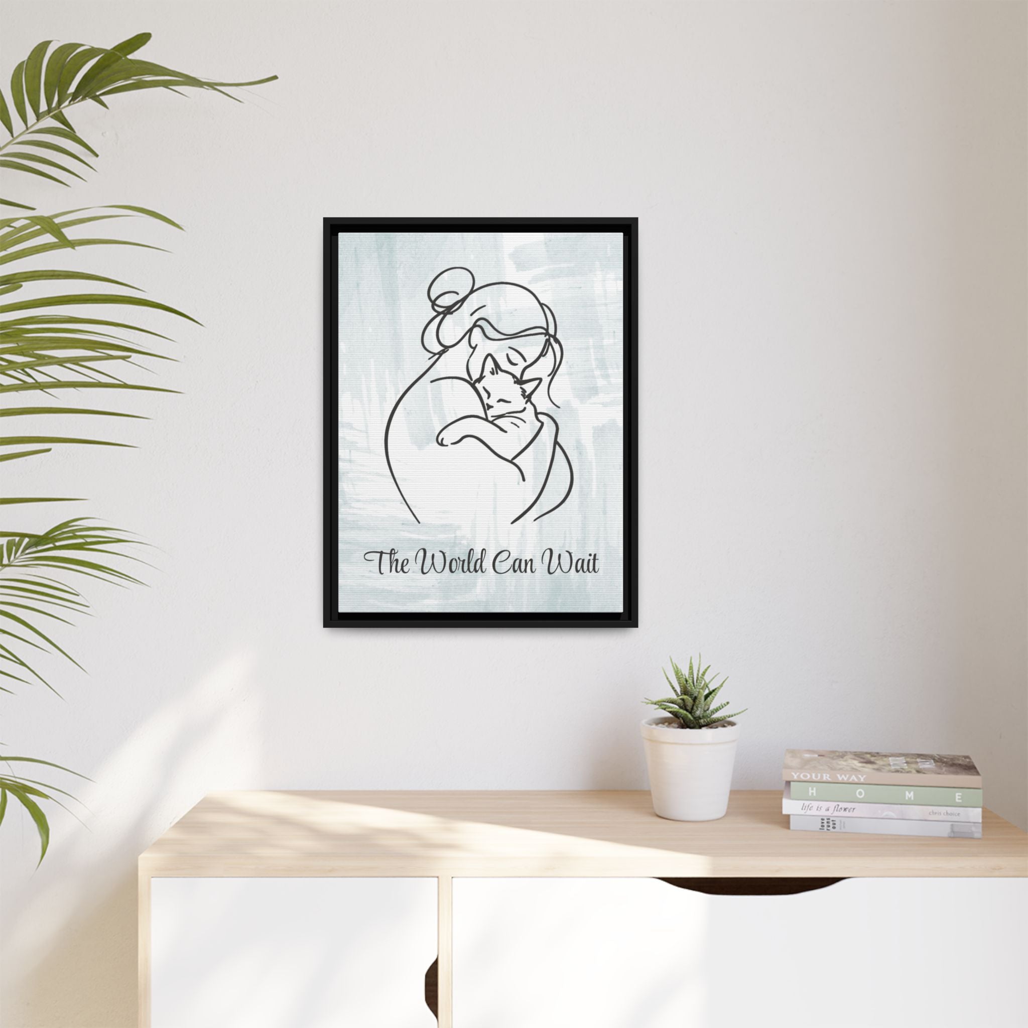 The World Can Wait Cat Canvas Print