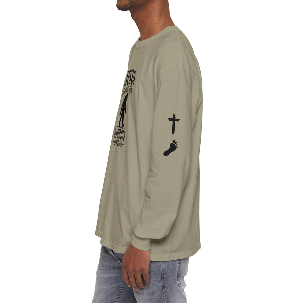 Jesus Loves You. Bigfoot’s Undecided. Long Sleeve Shirt