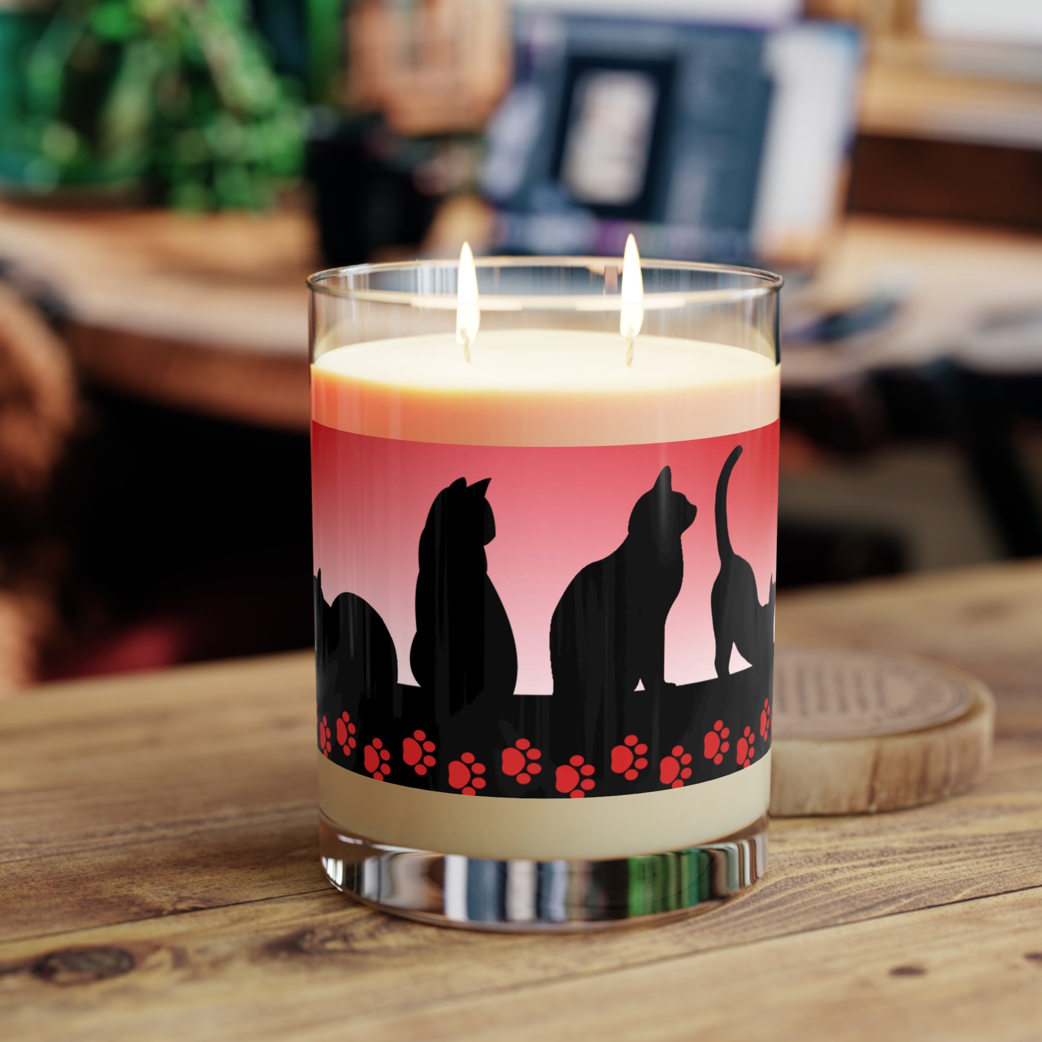 Photo depicting the ​Black Cats Scented Candle - Full Glass, 11oz from EpiAl's Shop.