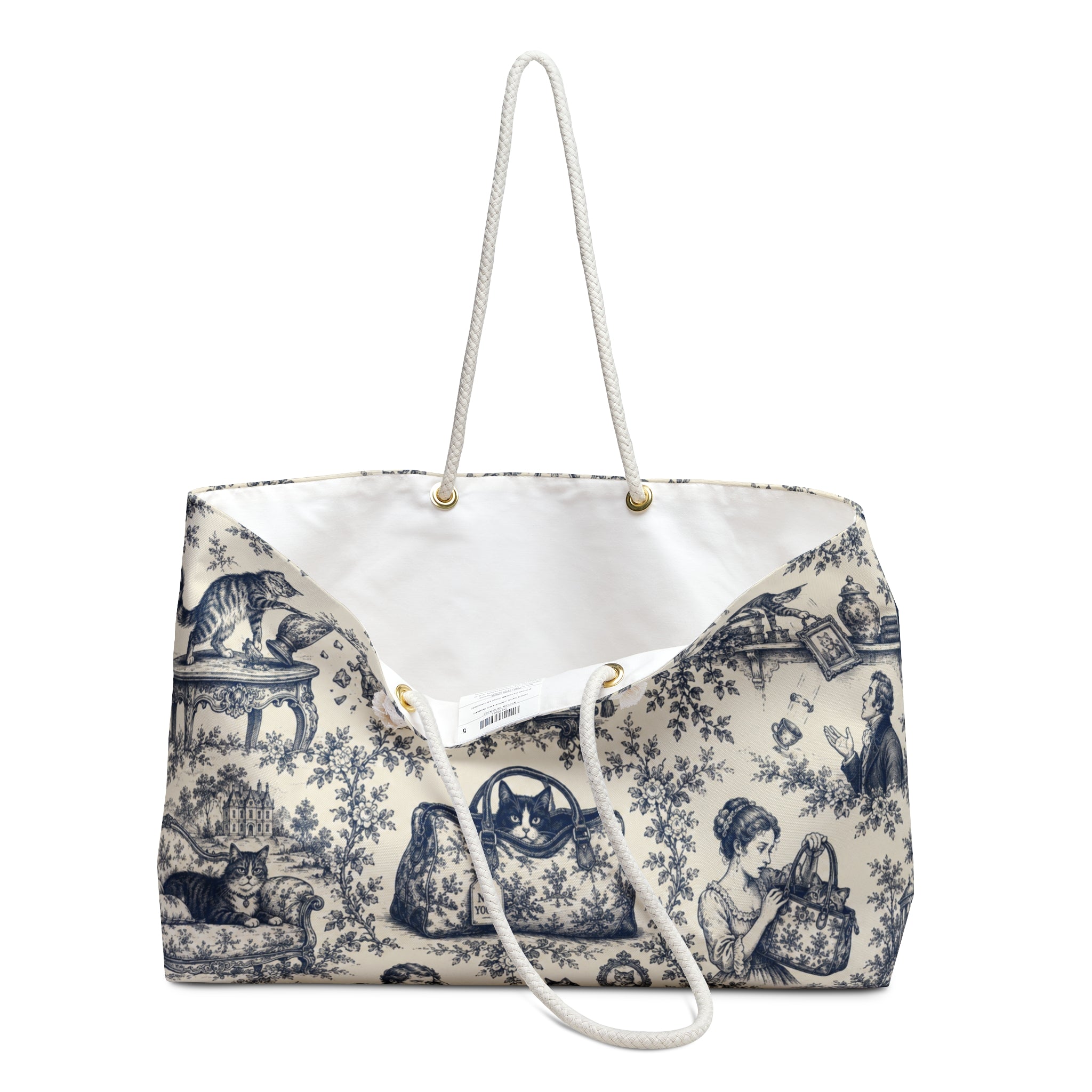 Not Yours Cat Toile Weekender Bag